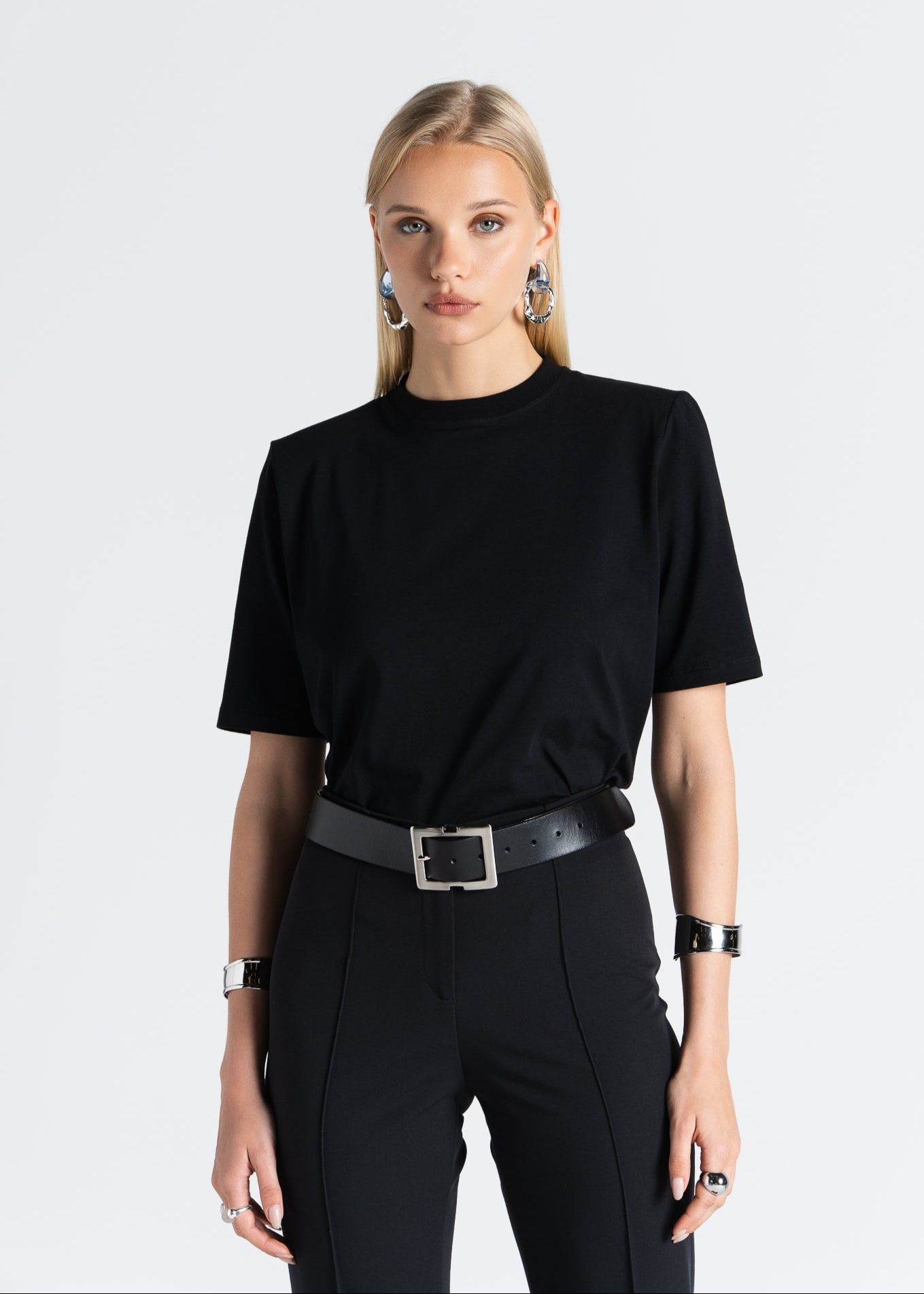 Boxy Fit Shoulder Pad T-Shirt - Main Image