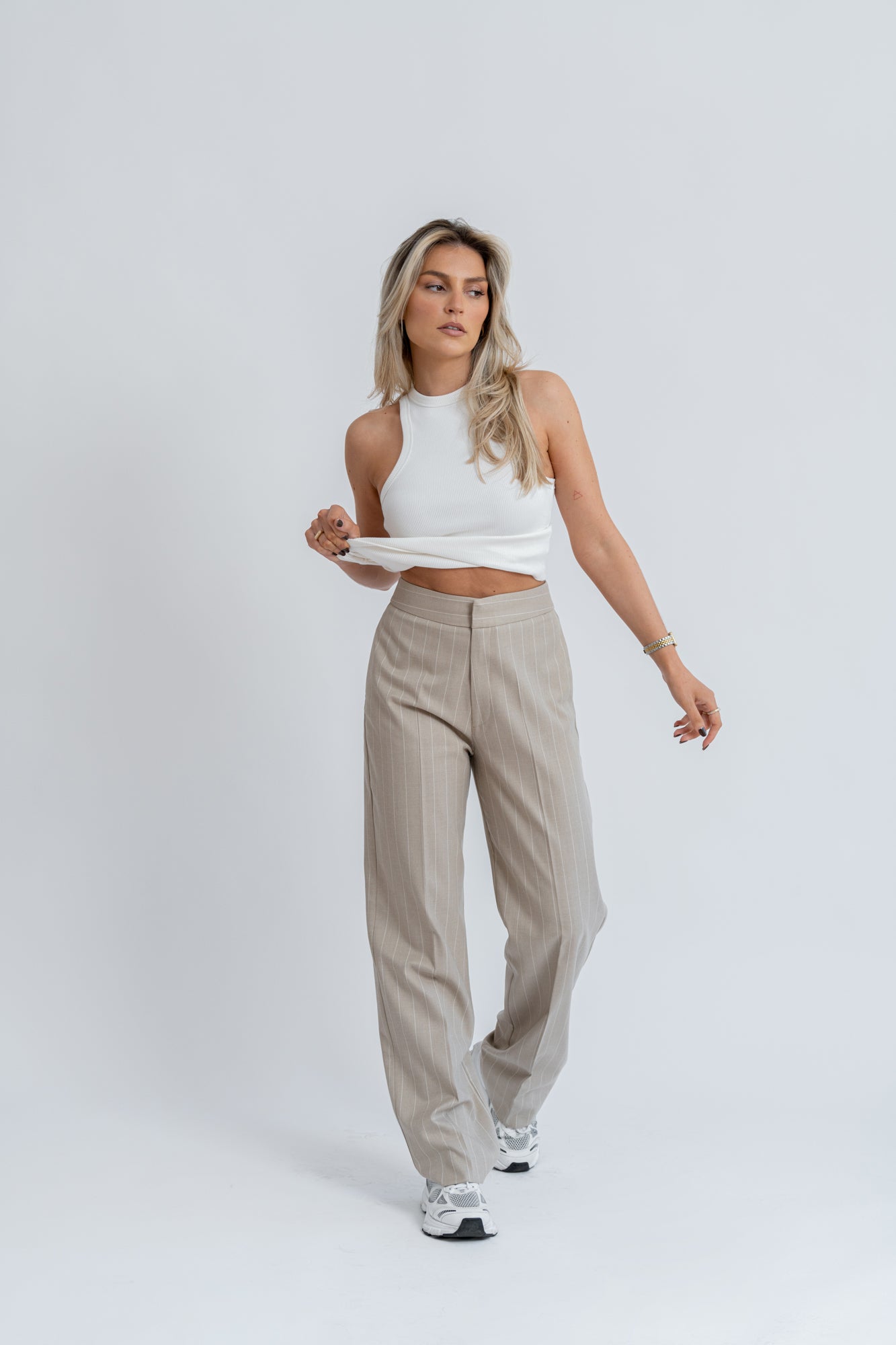 Gray Linen Pants Woman - Frankie