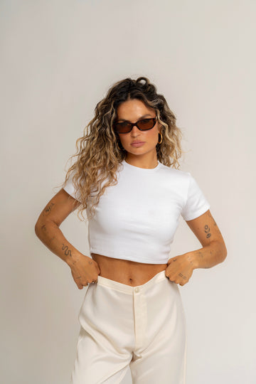 GS Cropped T-shirt - White