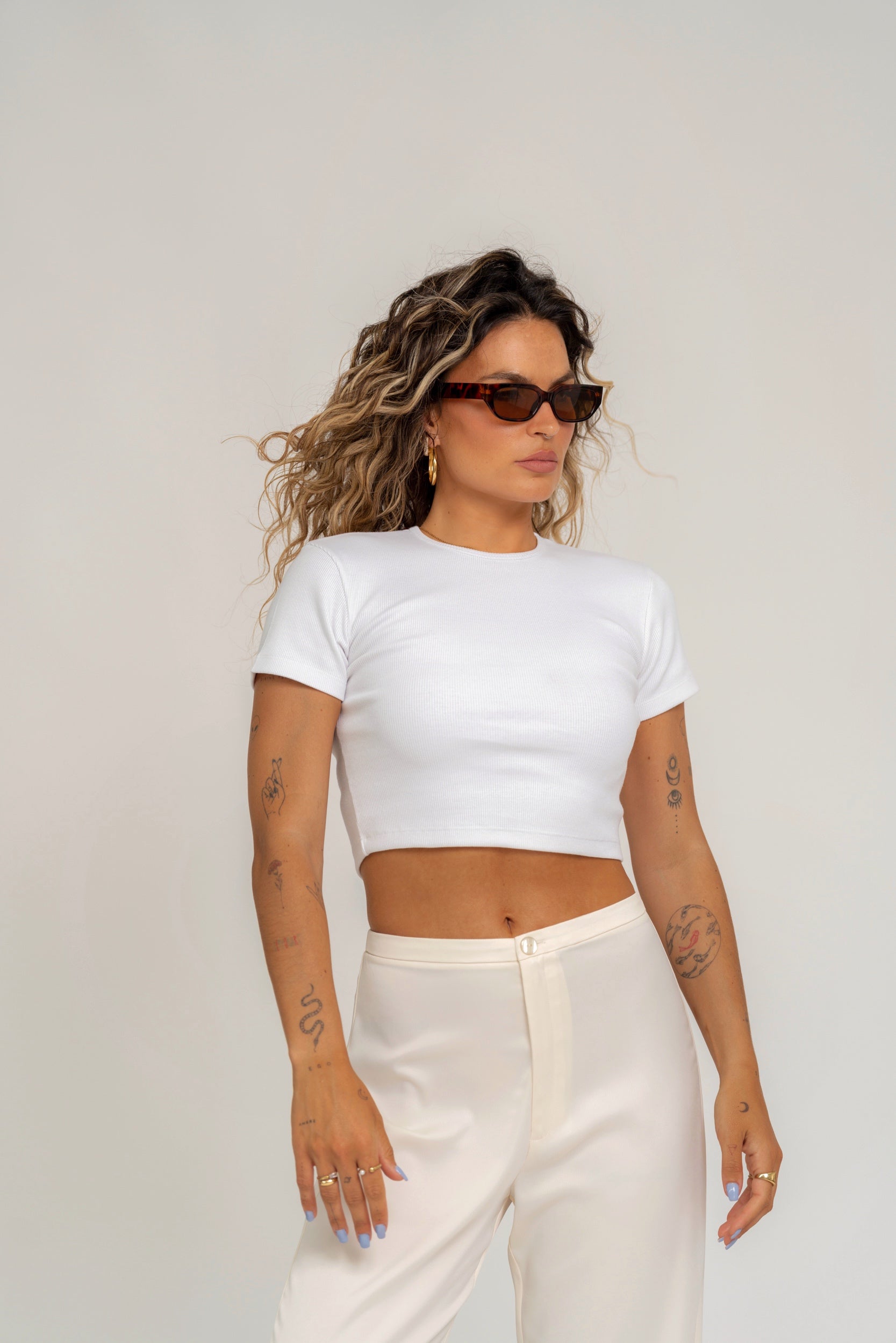 GS Cropped T-shirt - White