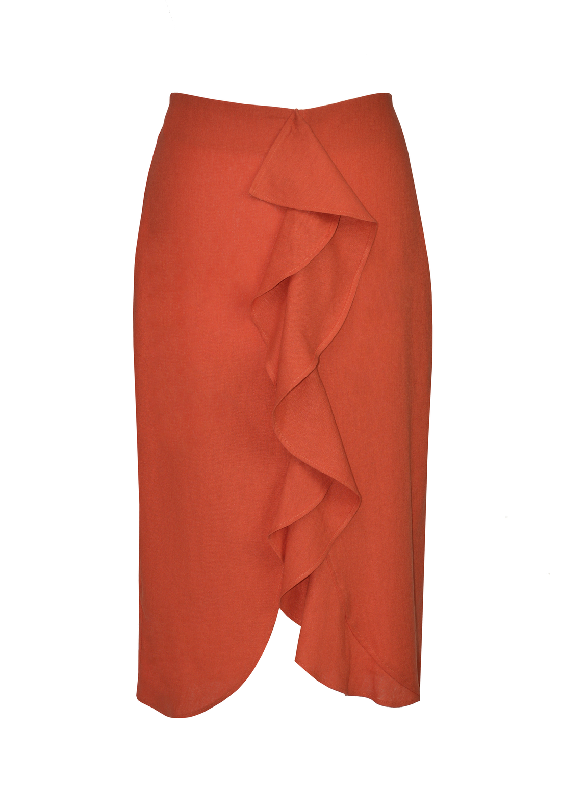 Najah Linen Skirt - Orange