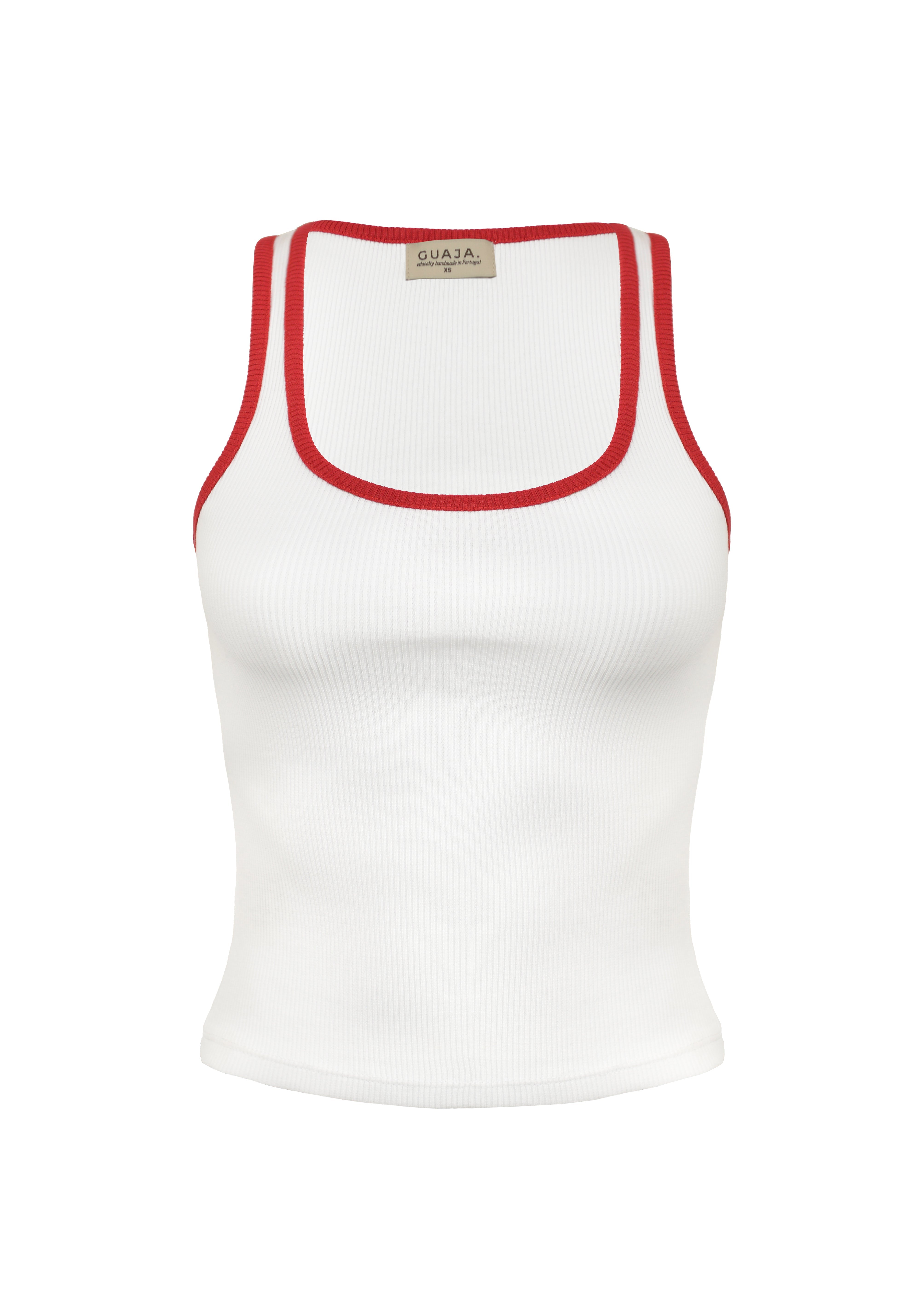 Jimmy Contrast Tank Top - White and Red