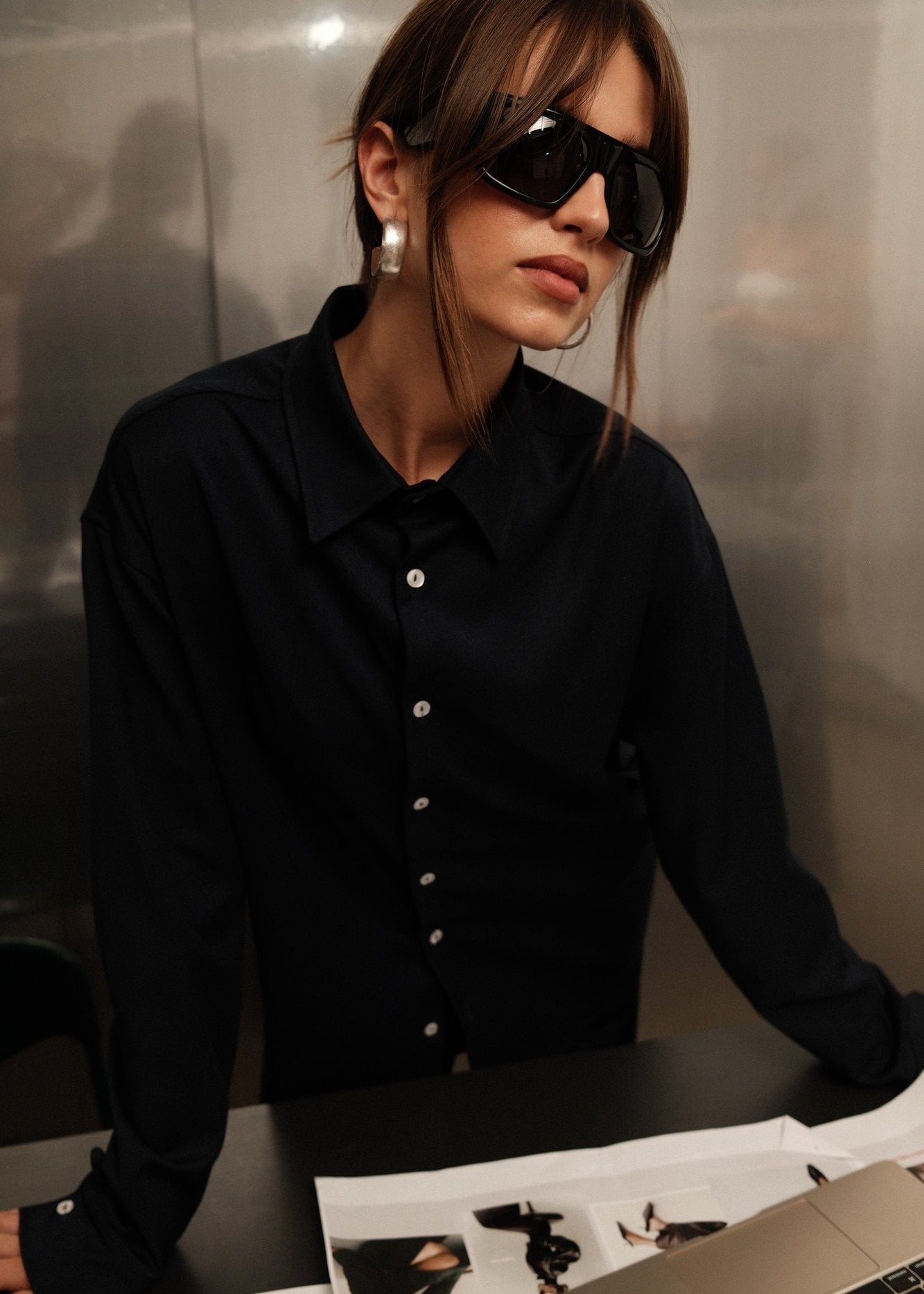 Jadis Oversized Overshirt - Navy