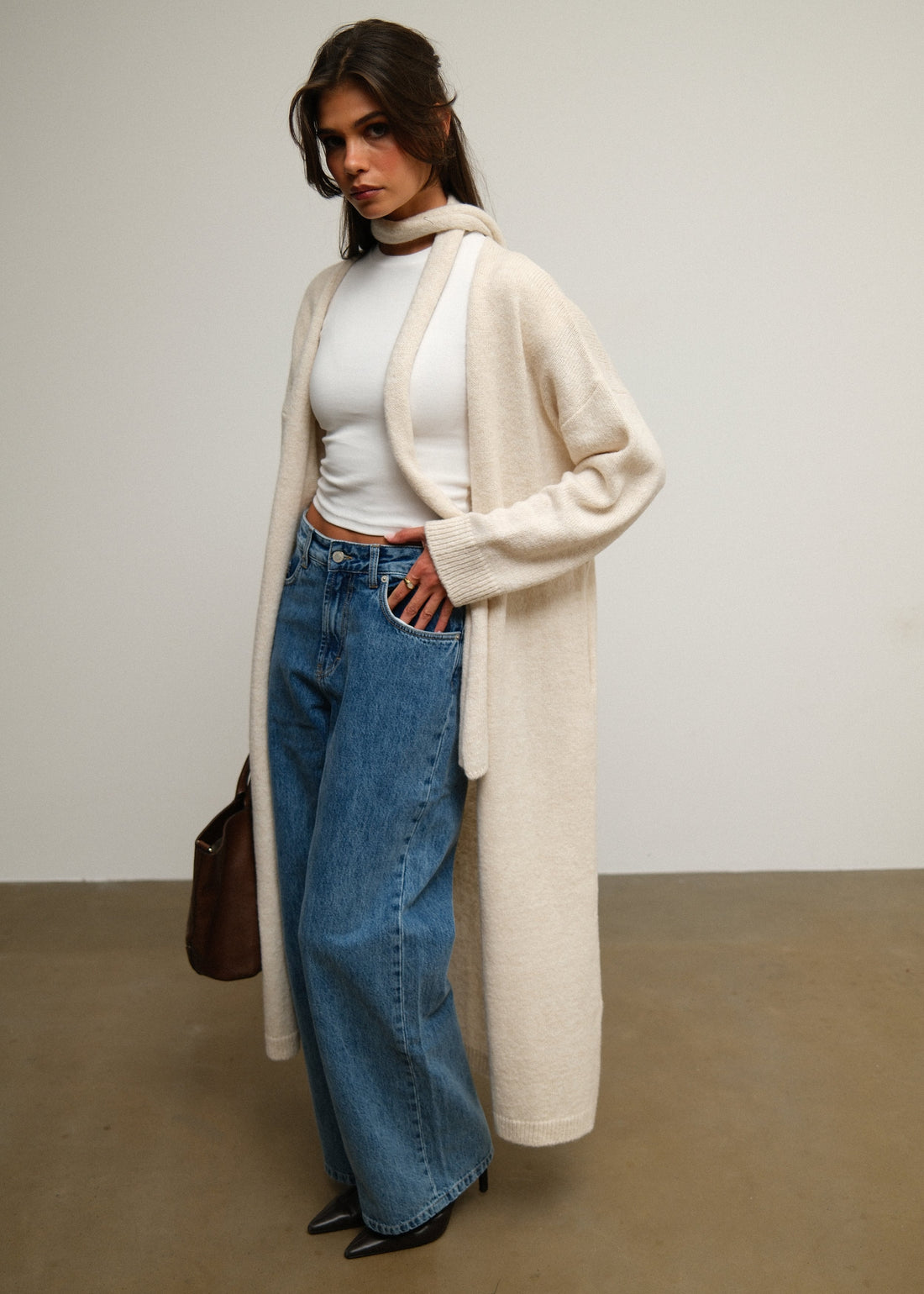 Theo Longline Cardigan with Scarf