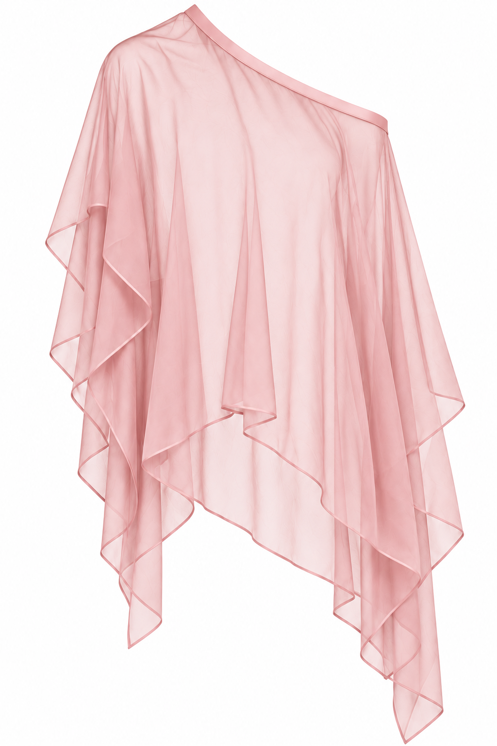 Giulia Sheer Cape Top - Pink