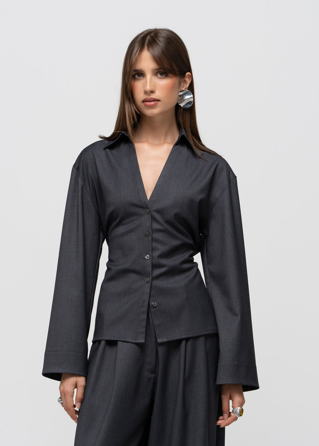 Bianca Adjustable Shirt - Anthracite