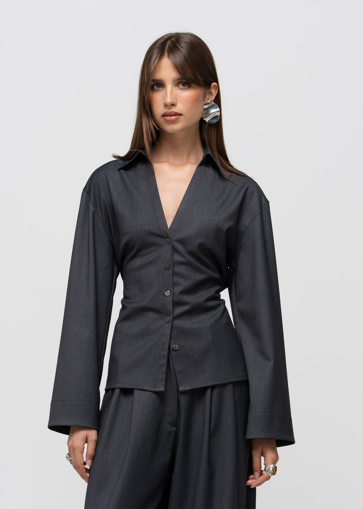 Bianca Adjustable Shirt - Anthracite