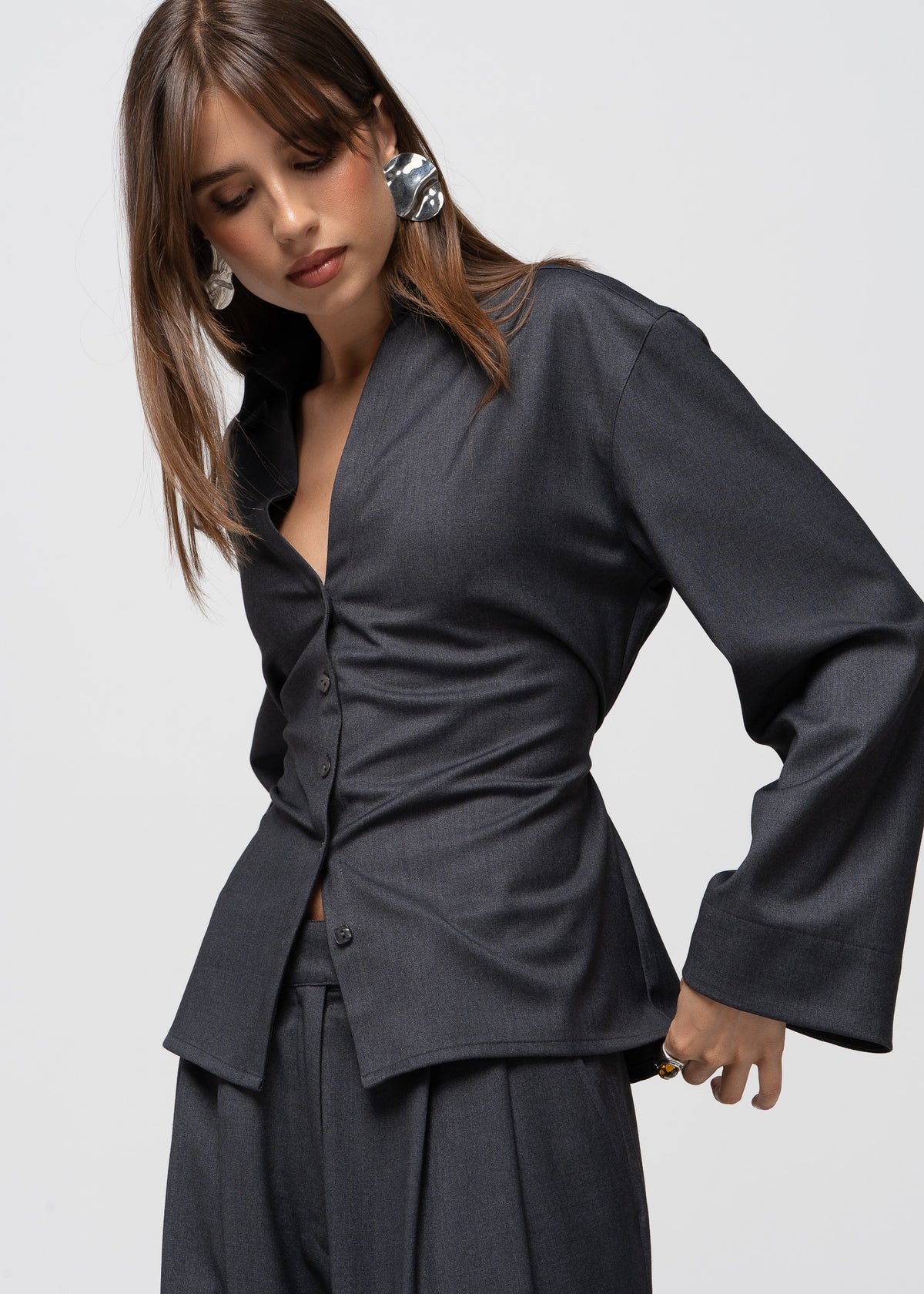 Bianca Adjustable Shirt - Anthracite