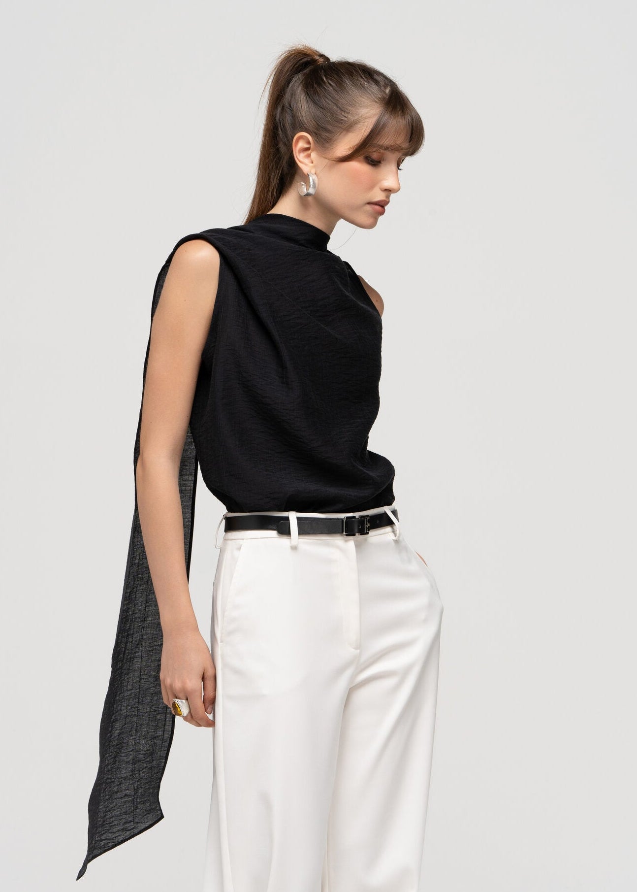 Brisa Back-Drape Top - Black