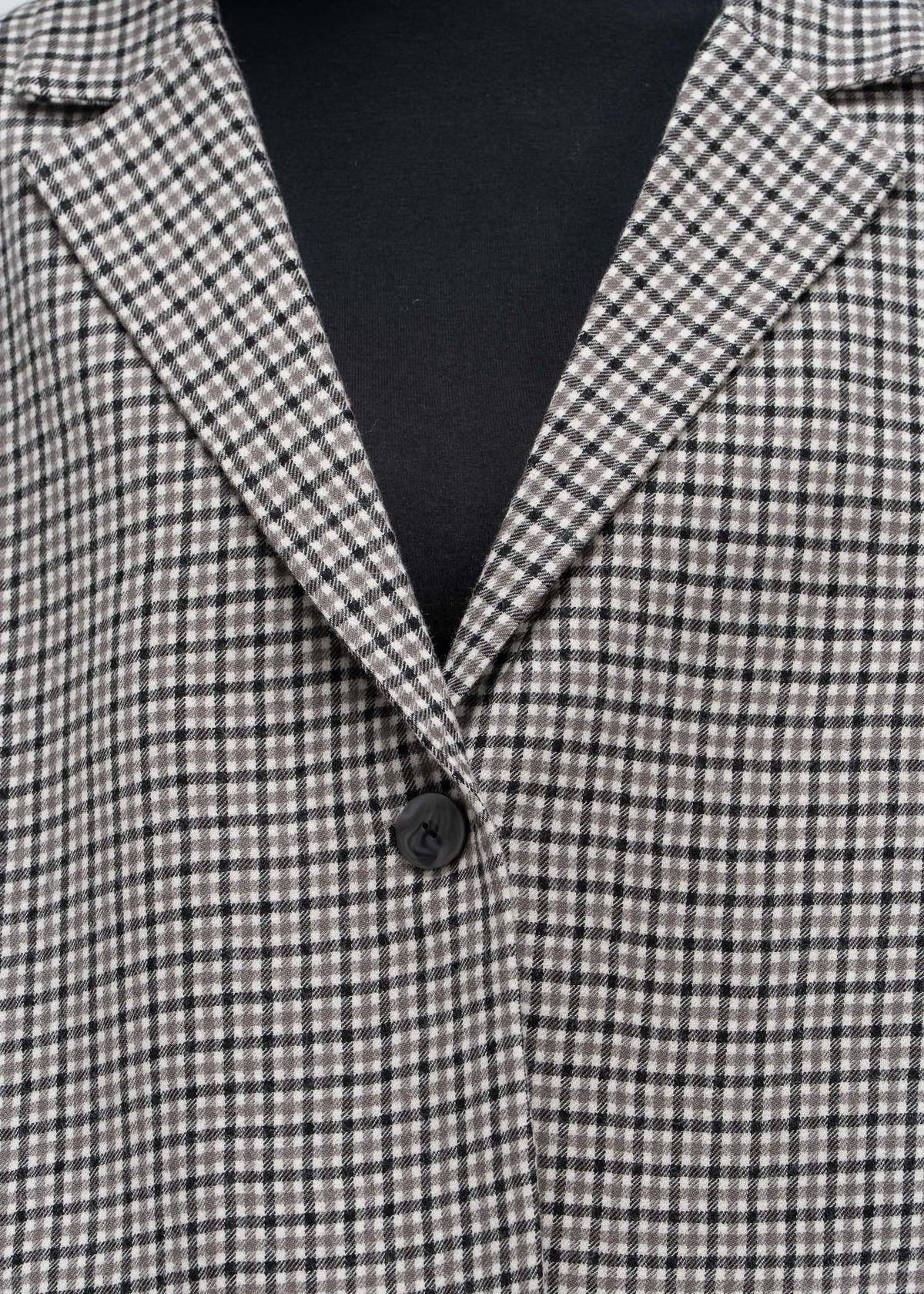 Yoko Cropped Check Wool Blazer