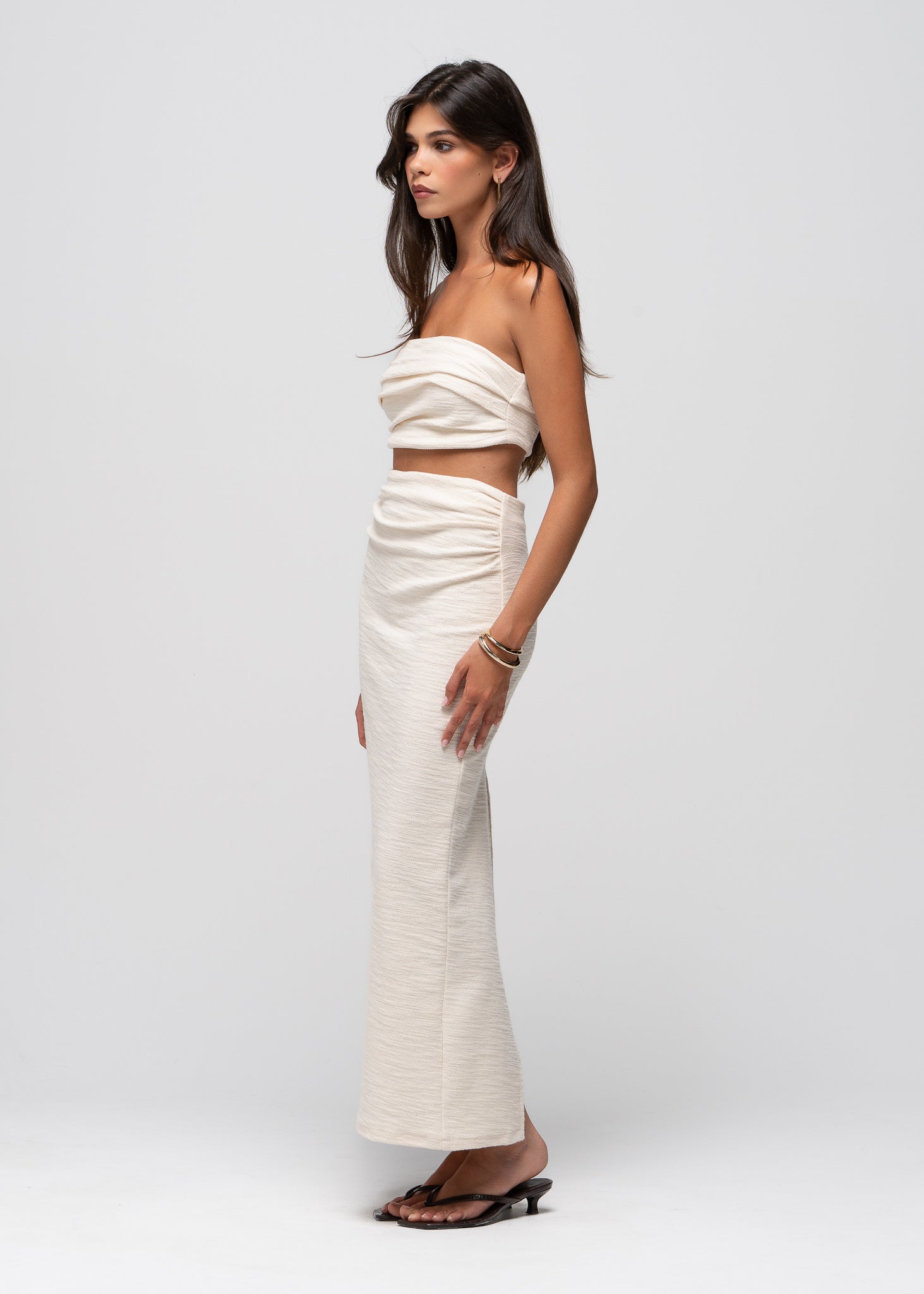 Selene Cotton Maxi Skirt - Beige