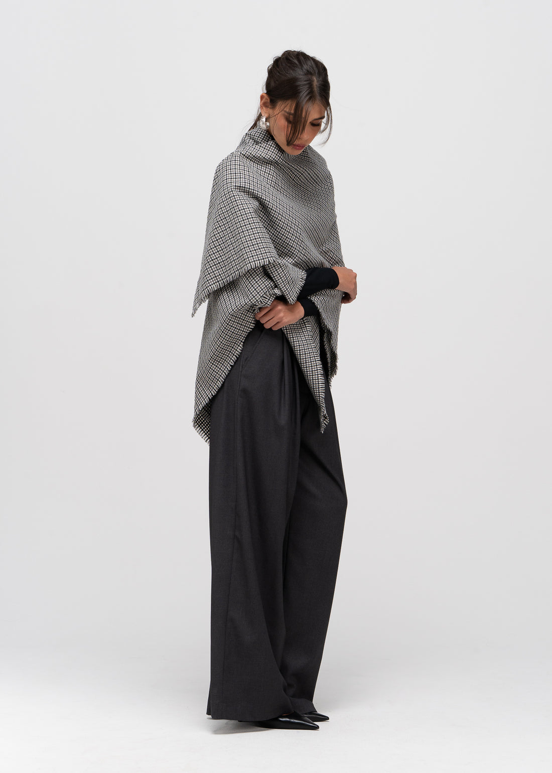 Yoko Check Wool Shawl - Made to Order
