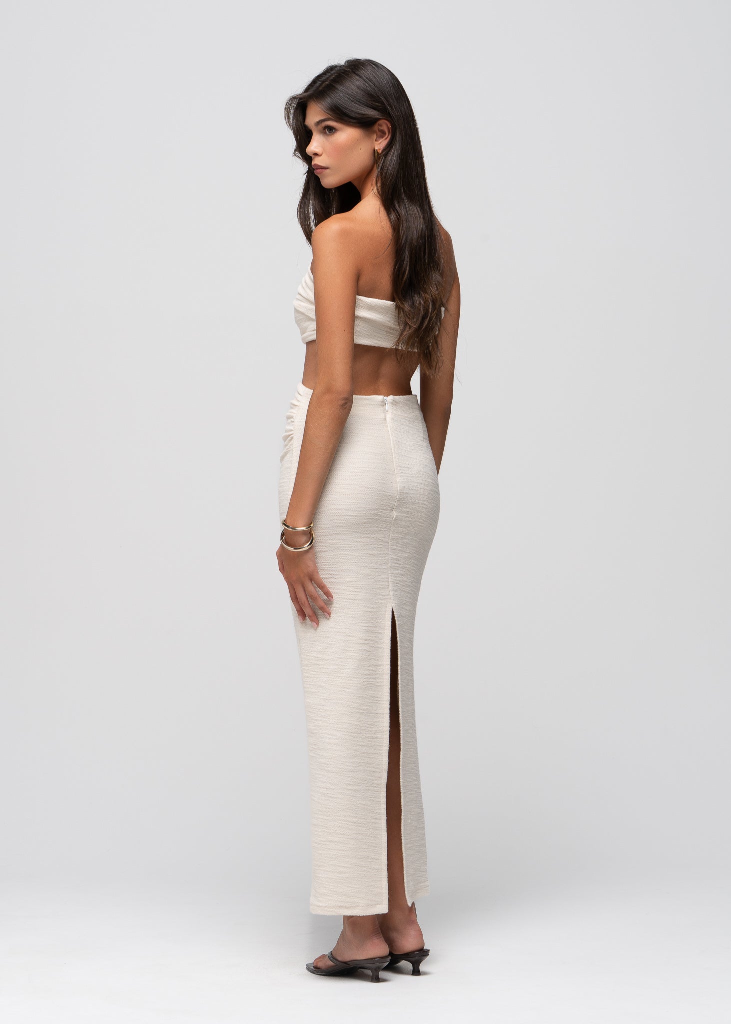 Selene Cotton Maxi Skirt - Beige