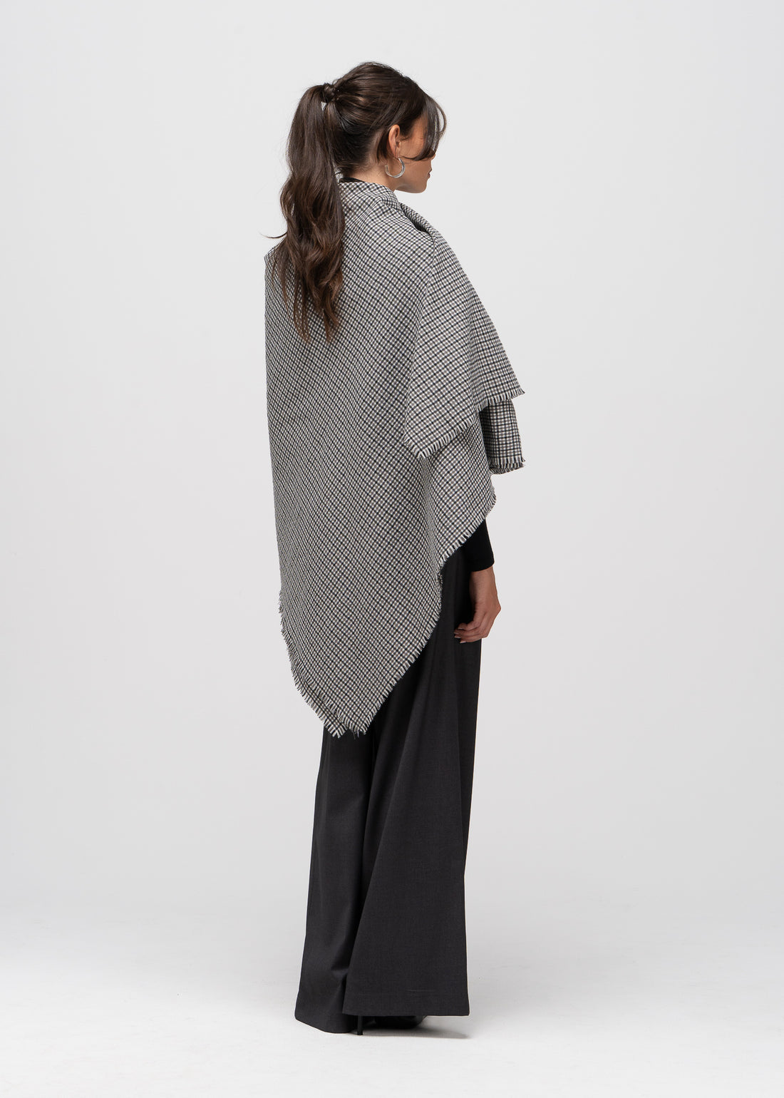 Yoko Check Wool Shawl - Made to Order