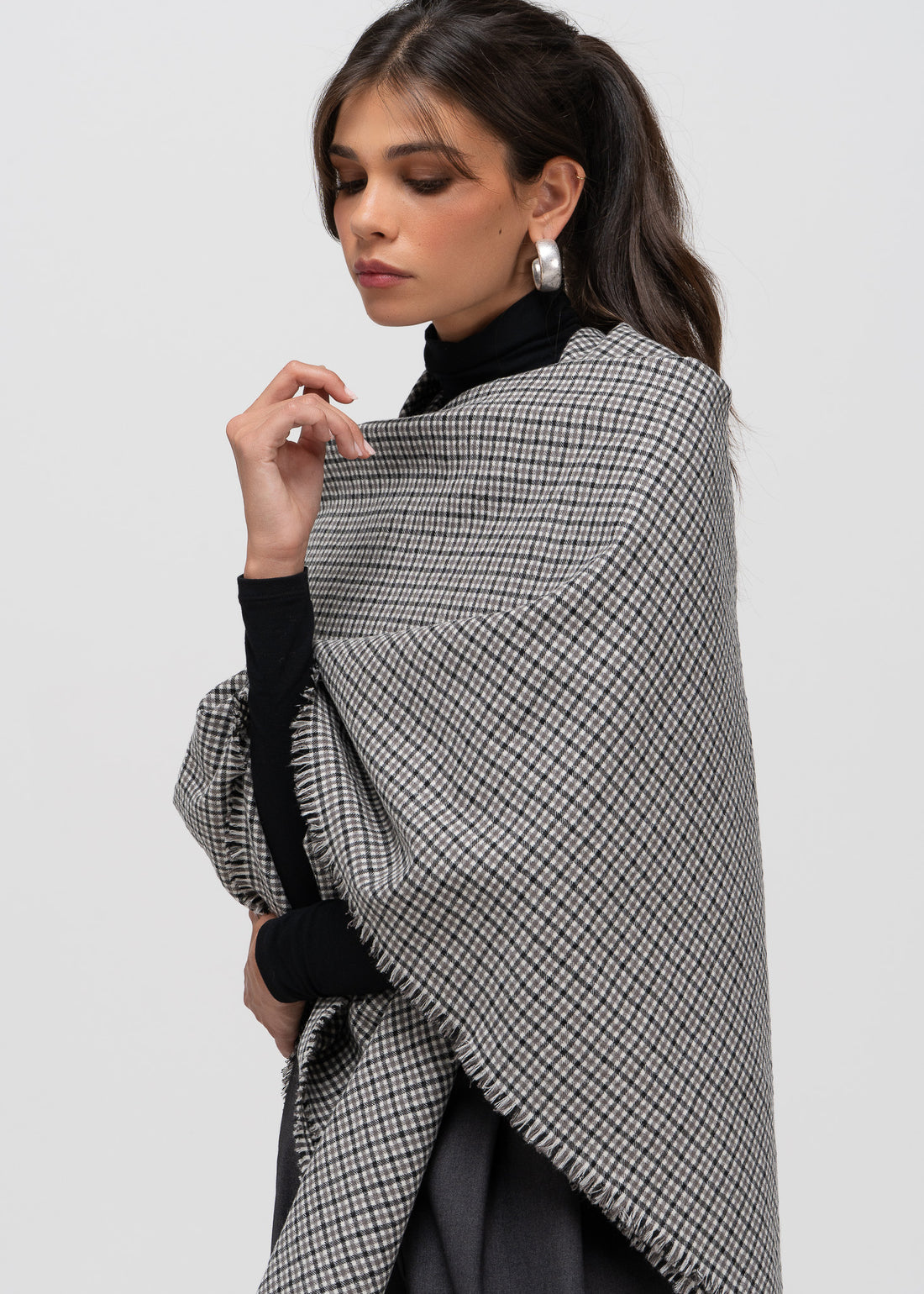 Yoko Check Wool Shawl - Made to Order