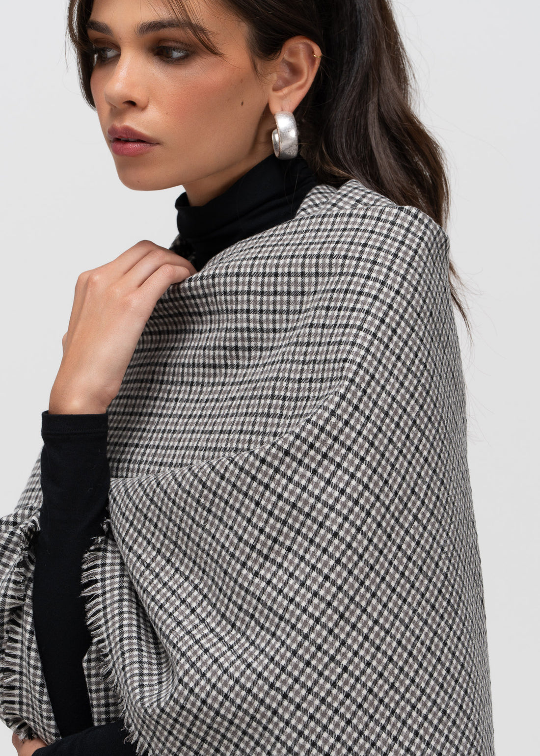 Yoko Check Wool Shawl - Made to Order