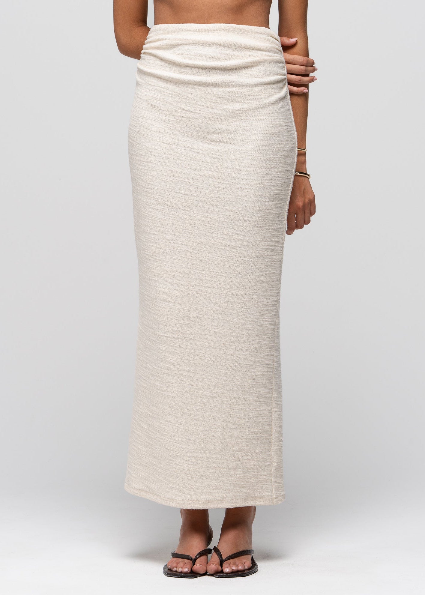Selene Cotton Maxi Skirt - Beige