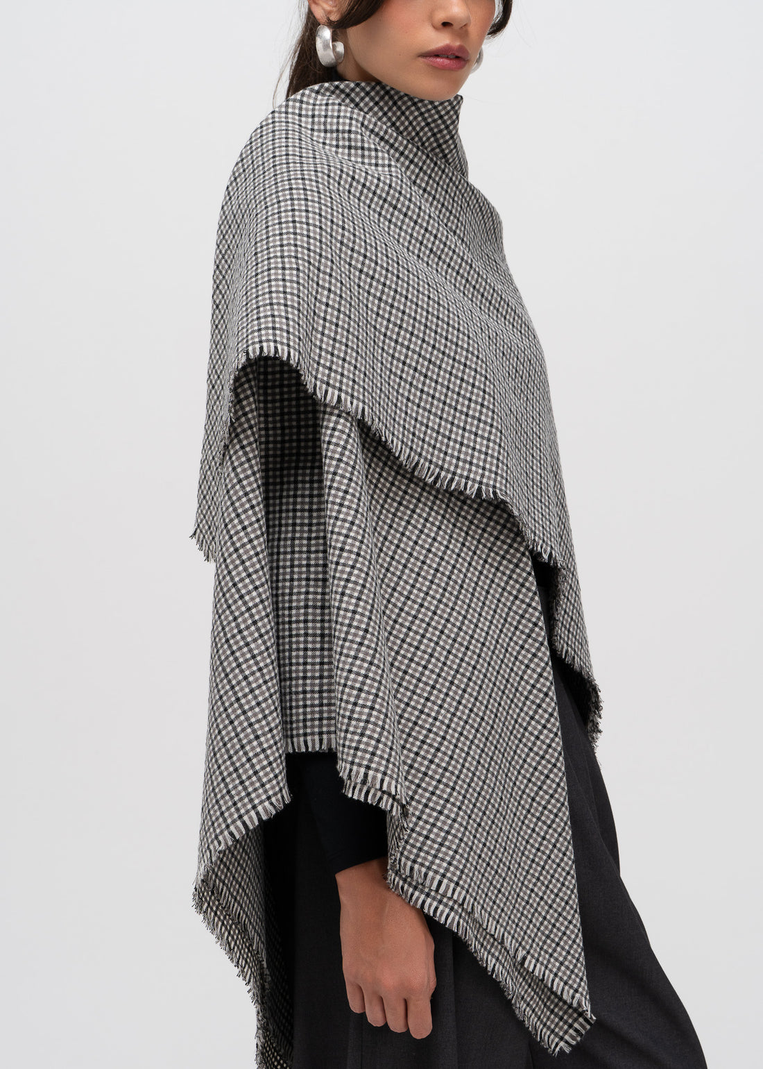 Yoko Check Wool Shawl - Made to Order