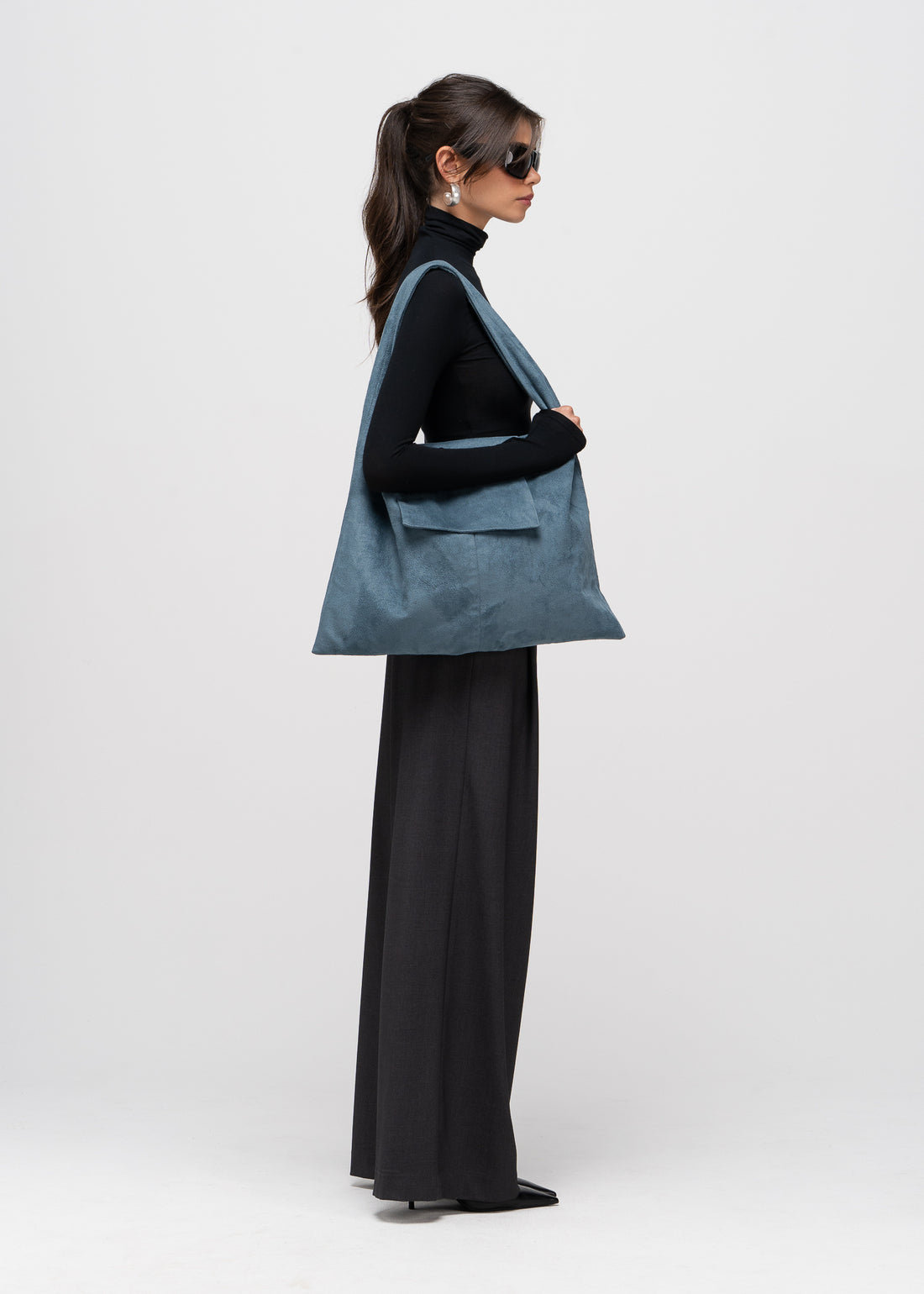 Ease Slouchy Shoulder Bag - Blue (Made to Order)