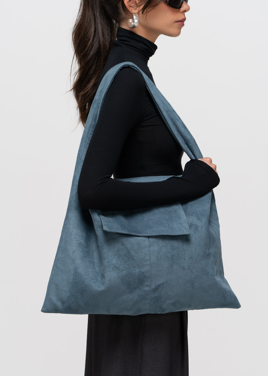 Ease Slouchy Shoulder Bag - Blue (Made to Order)