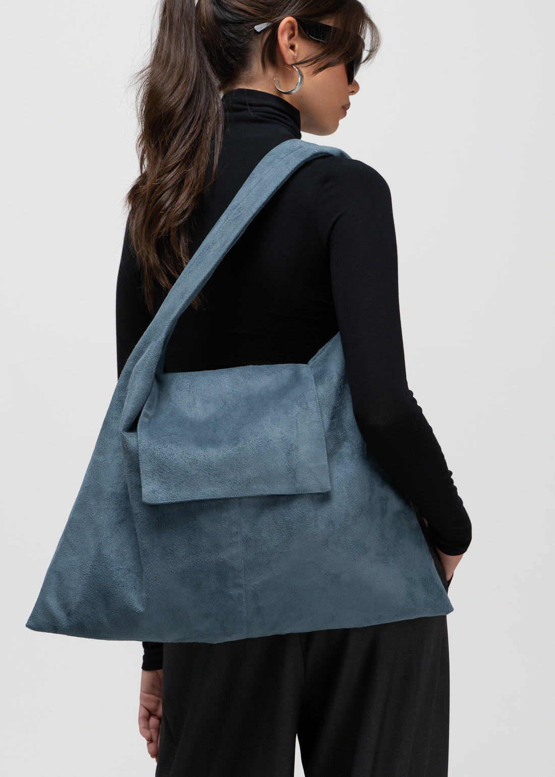 Ease Slouchy Shoulder Bag - Blue (Made to Order)