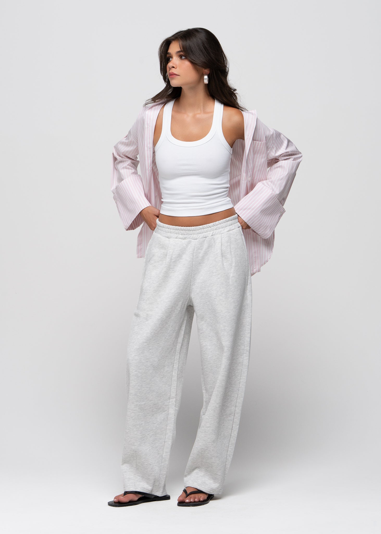Comfort Fleece Barrel Sweatpants - Grey
