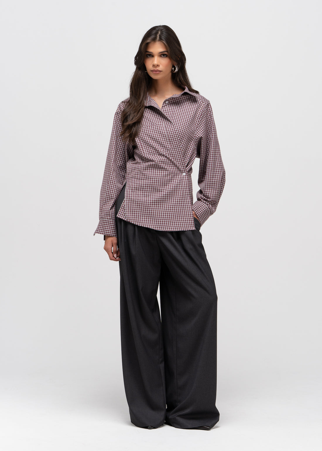 Kelly Gingham Shirt - Burgundy