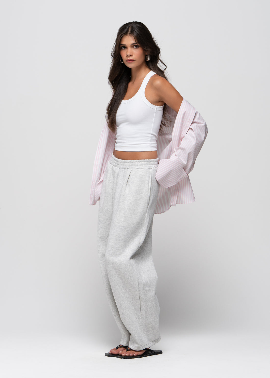 Comfort Fleece Barrel Sweatpants - Grey