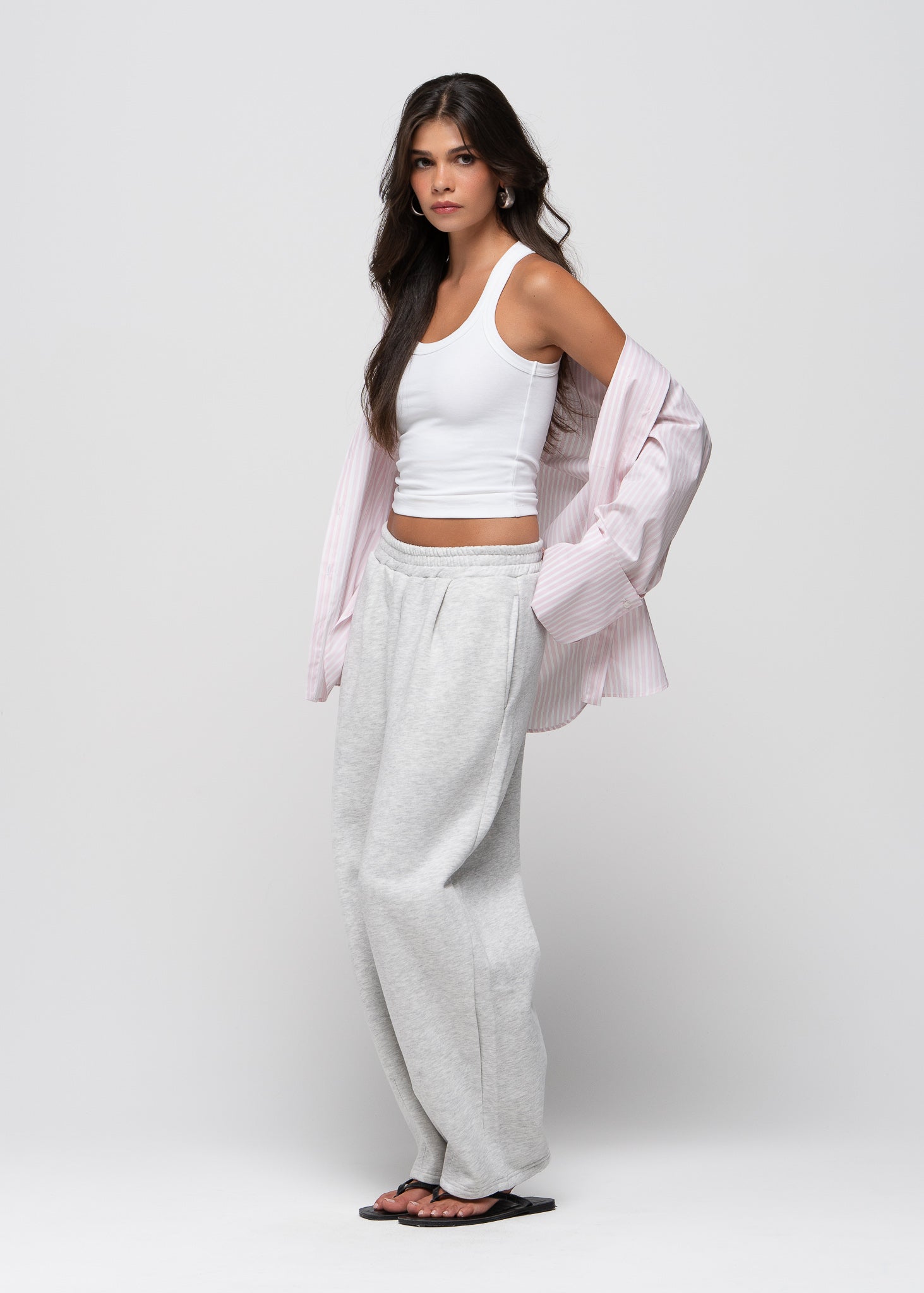 Comfort Fleece Barrel Sweatpants - Grey
