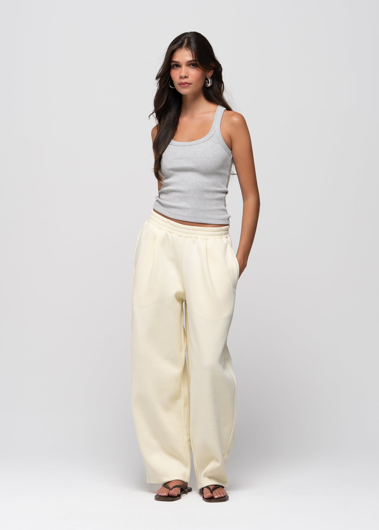 Comfort Fleece Barrel Sweatpants - Baby Yellow