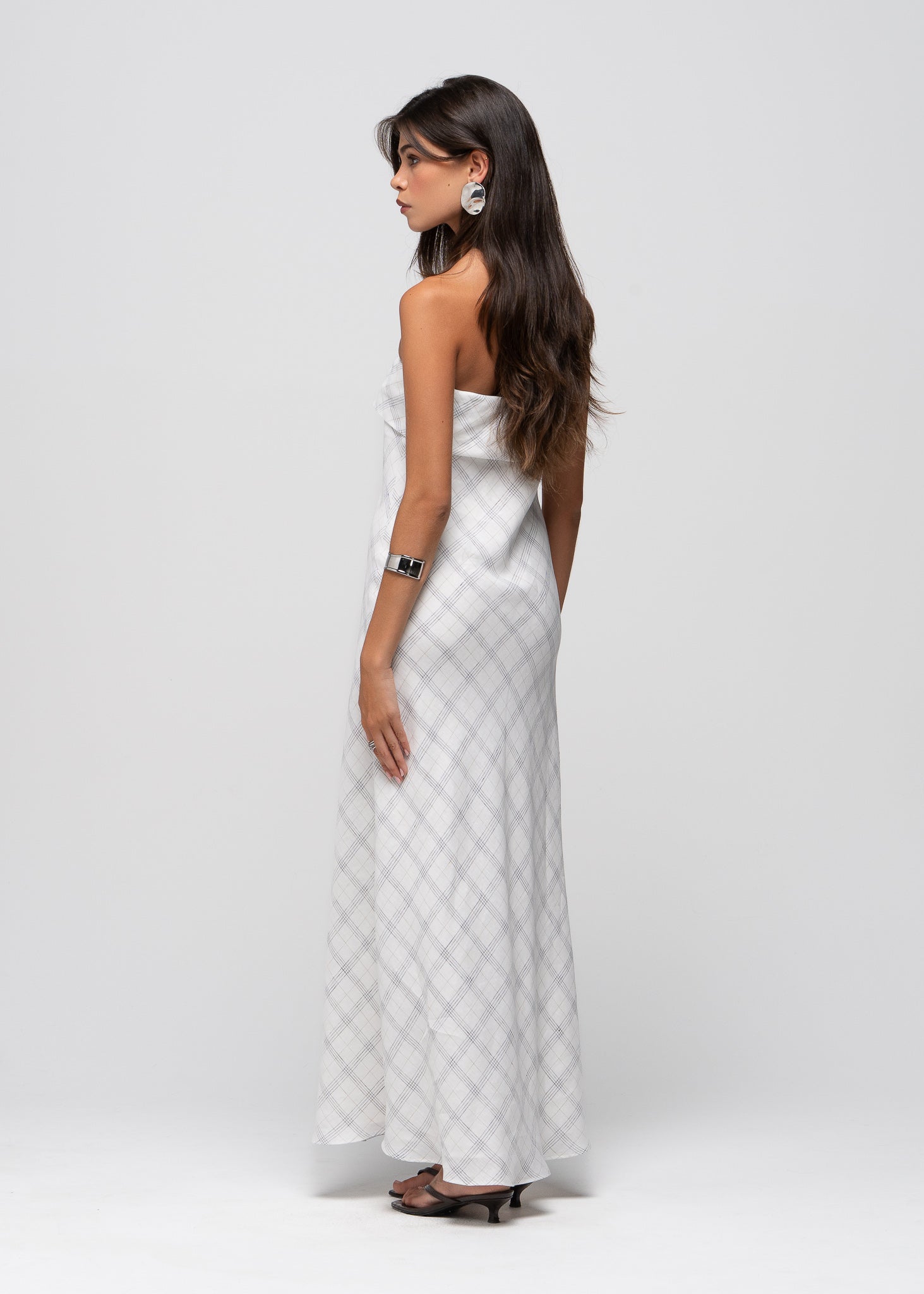 Alba Strapless Linen Maxi Dress