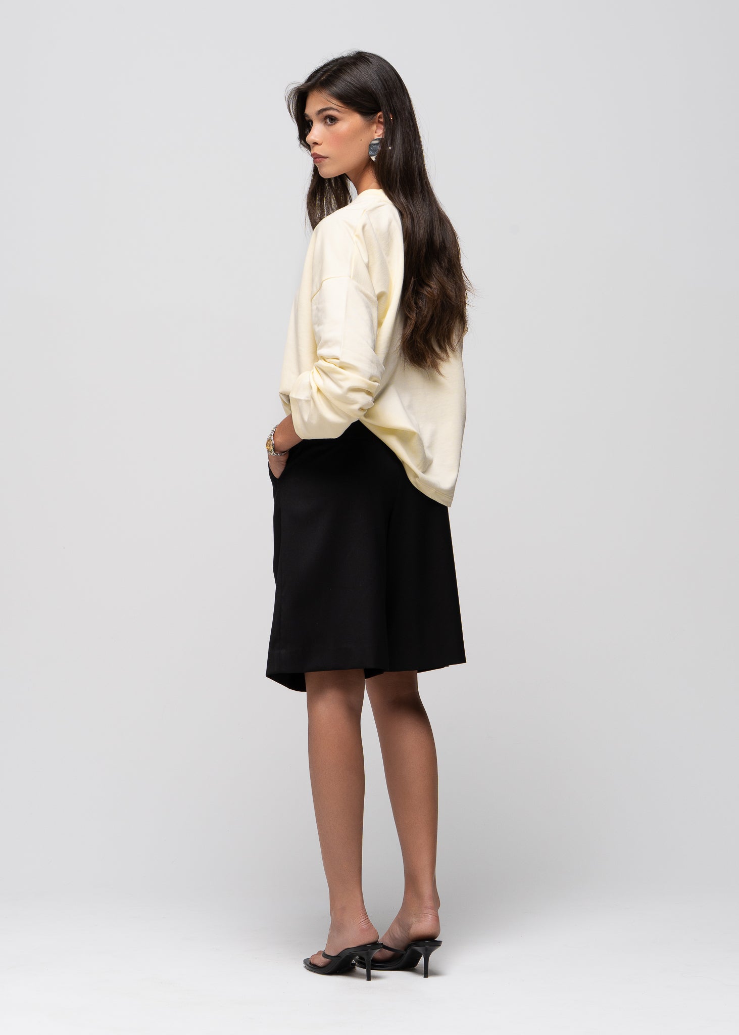 Brady Oversized Long Sleeve Top - Butter Yellow