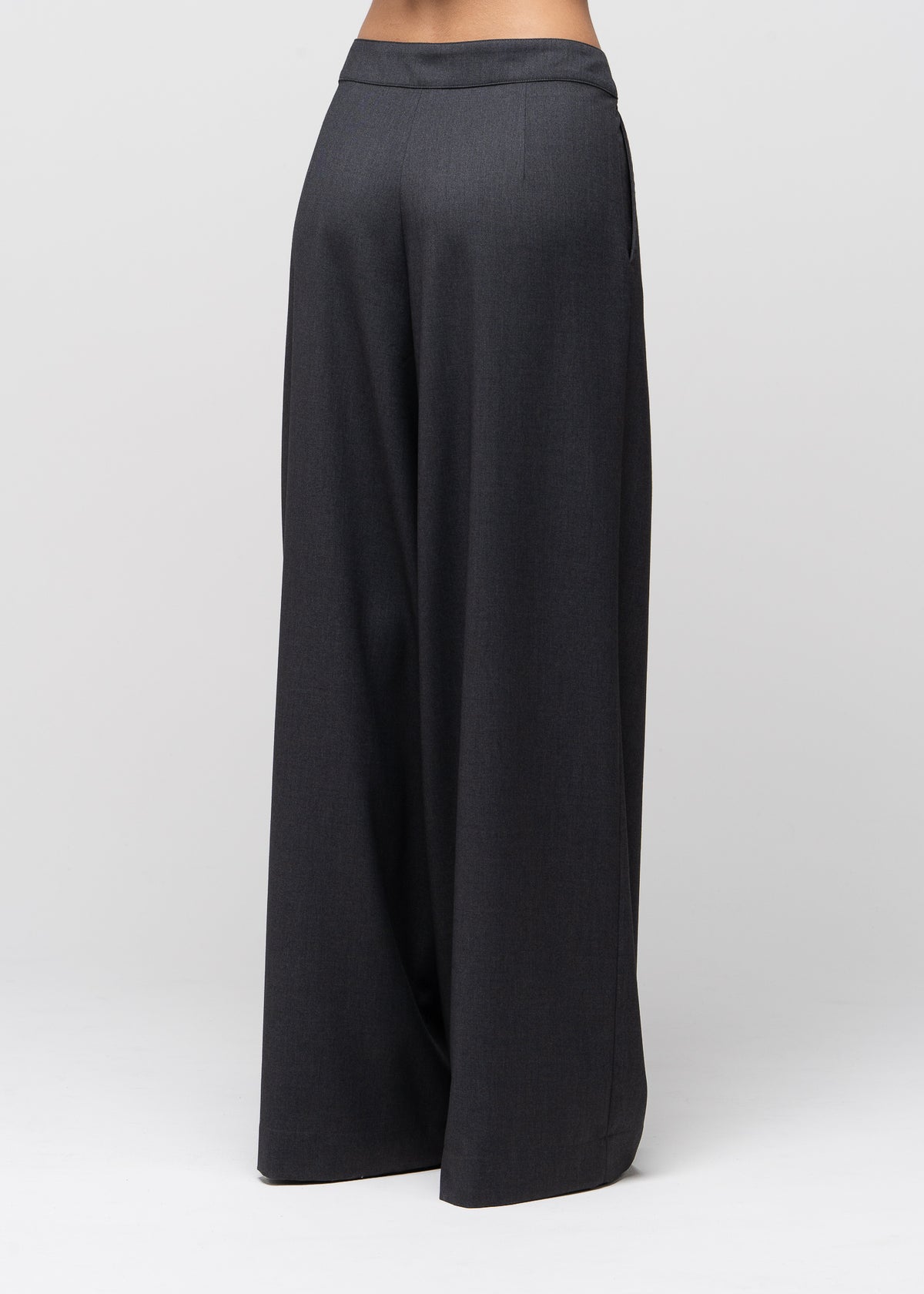 Bianca Linen Wide Leg Trousers - Anthracite