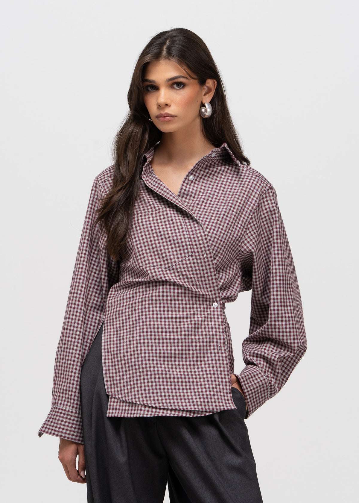Kelly Gingham Shirt - Burgundy