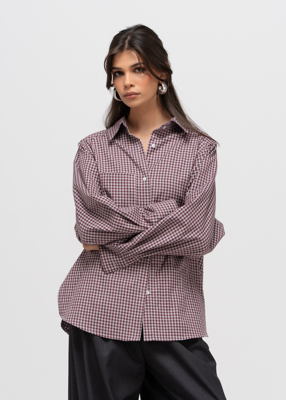 Kelly Gingham Shirt - Burgundy