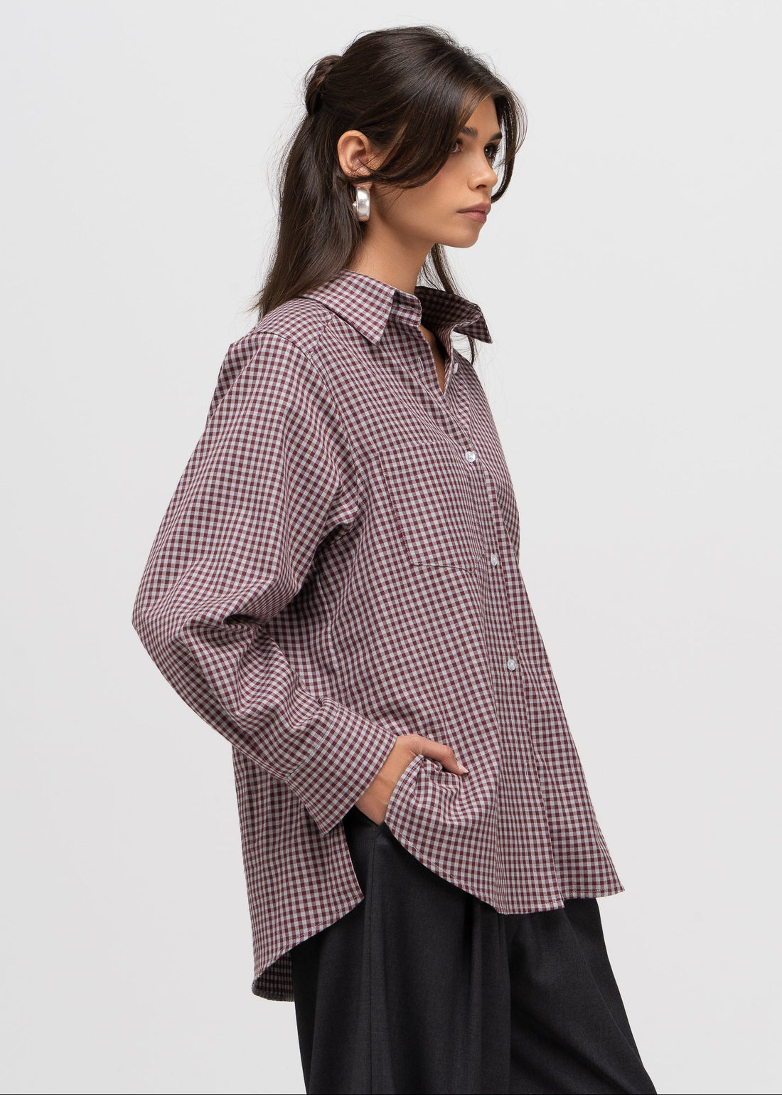 Kelly Gingham Shirt - Burgundy