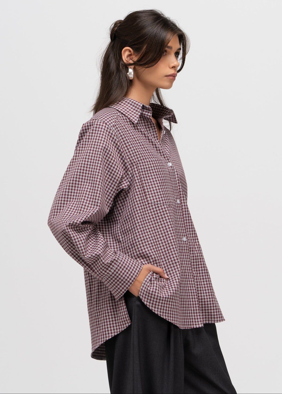 Kelly Gingham Shirt - Burgundy