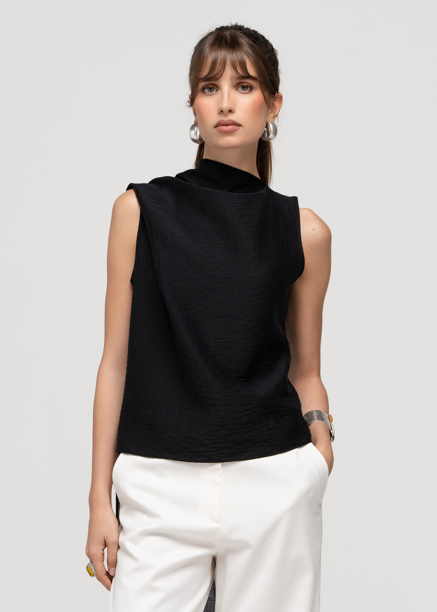 Brisa Back-Drape Top - Black