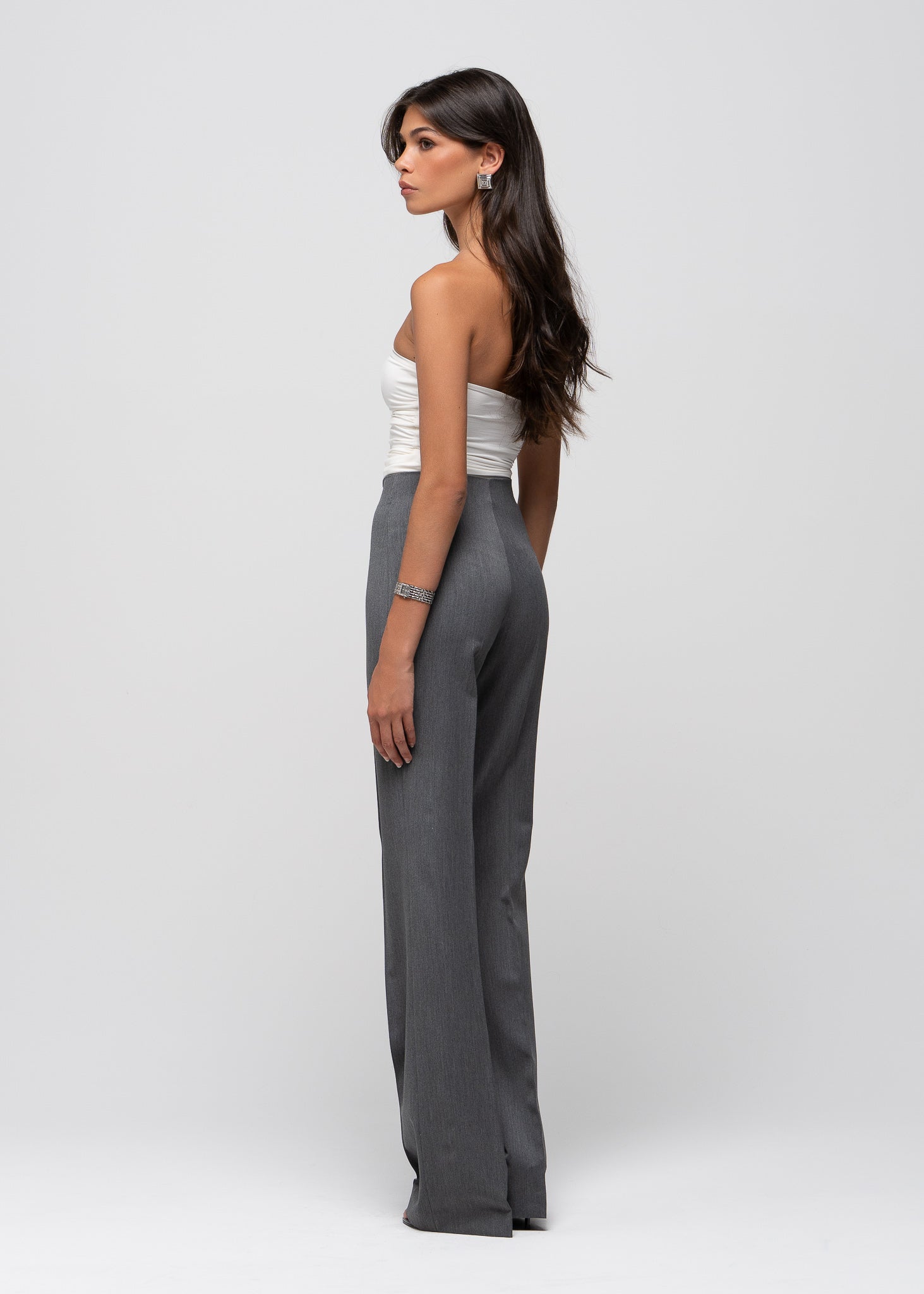 Noa Ruched Bandeau Top - White