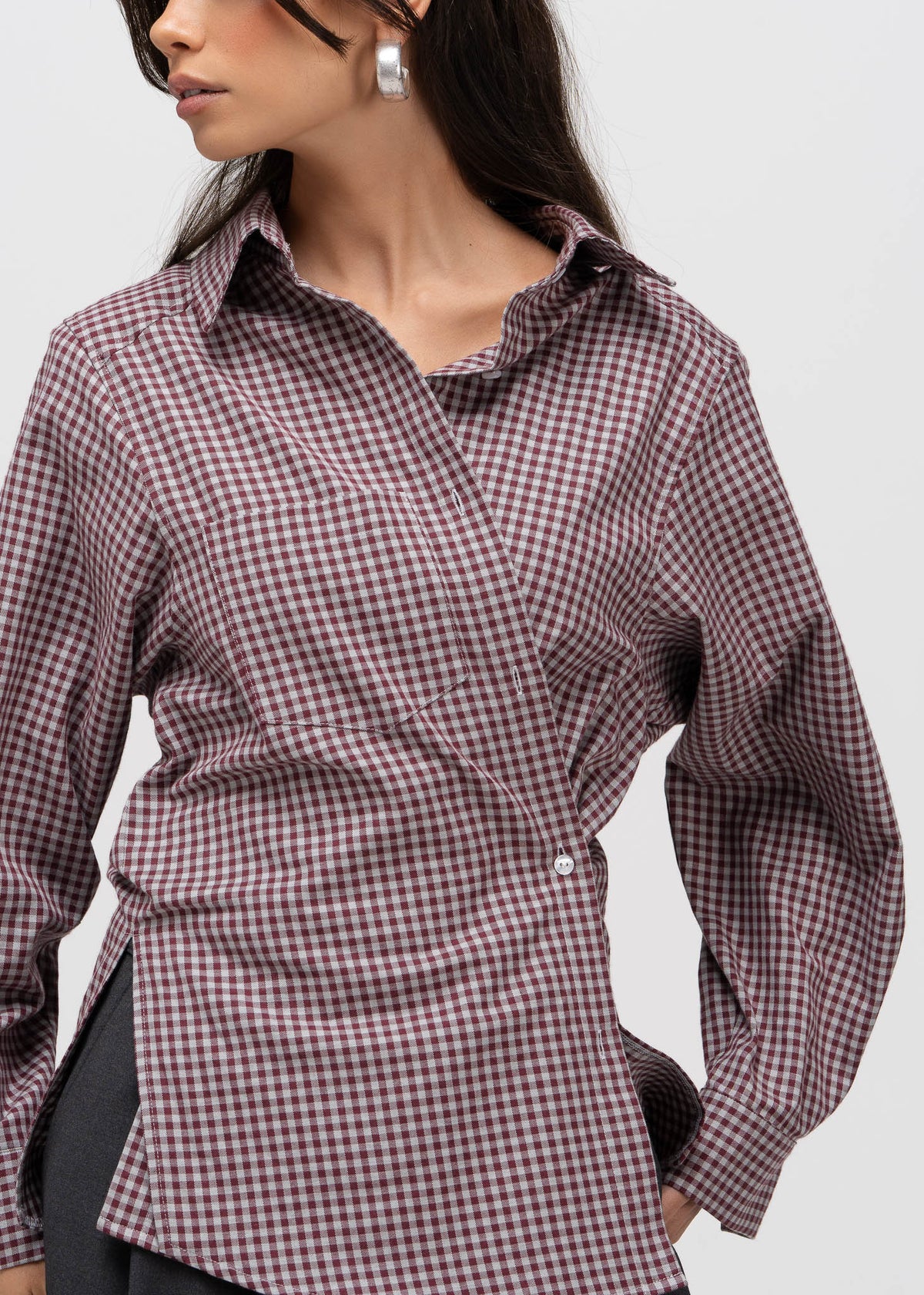 Kelly Gingham Shirt - Burgundy