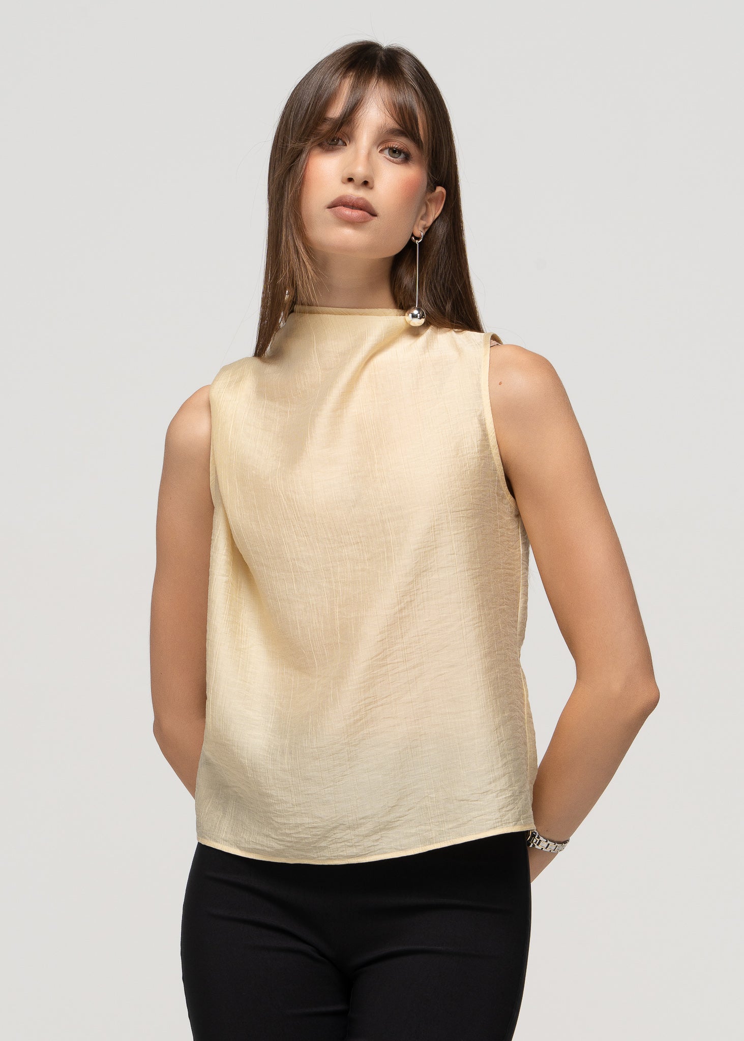 Brisa Back-Drape Top - Butter Yellow