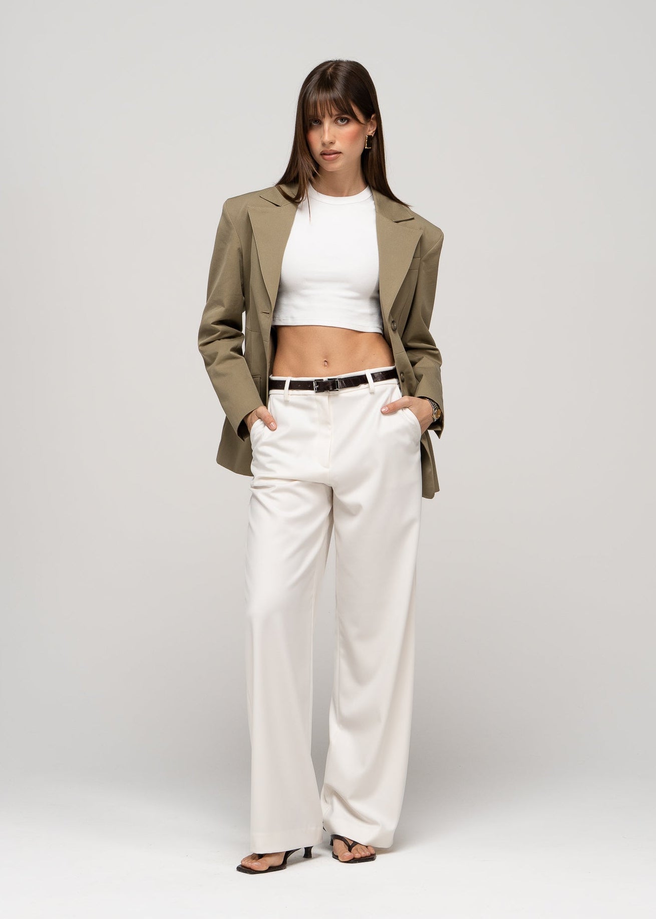 Jadis Mid-Waist Tailored Trousers - Off-White