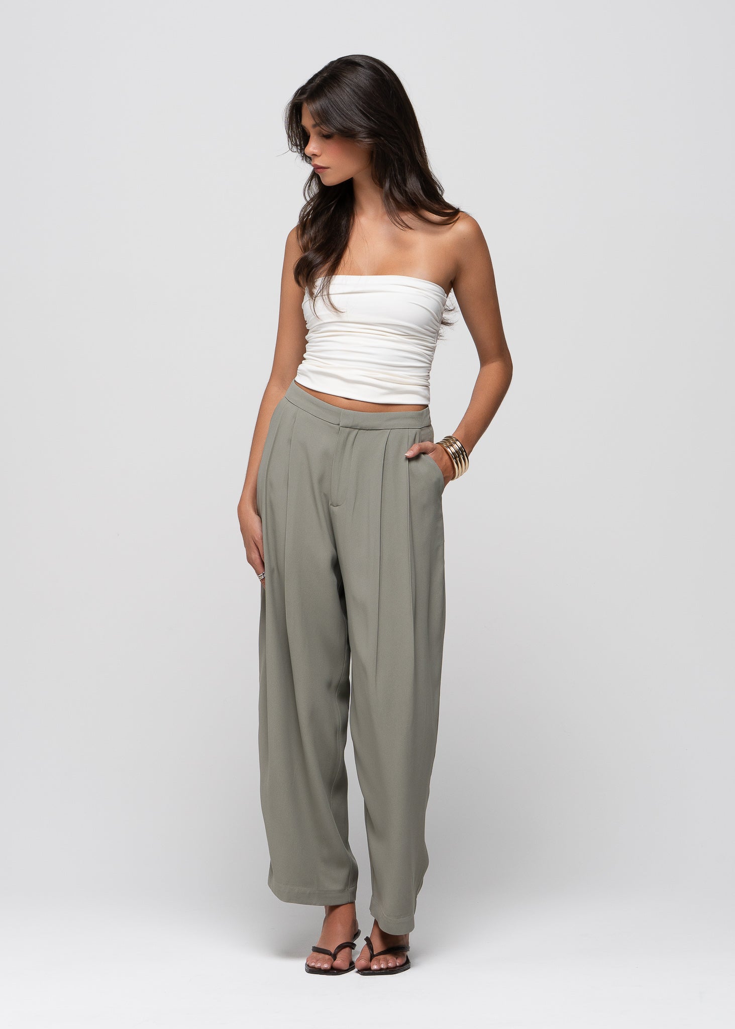 Jade Balloon Mid-Waist Pants