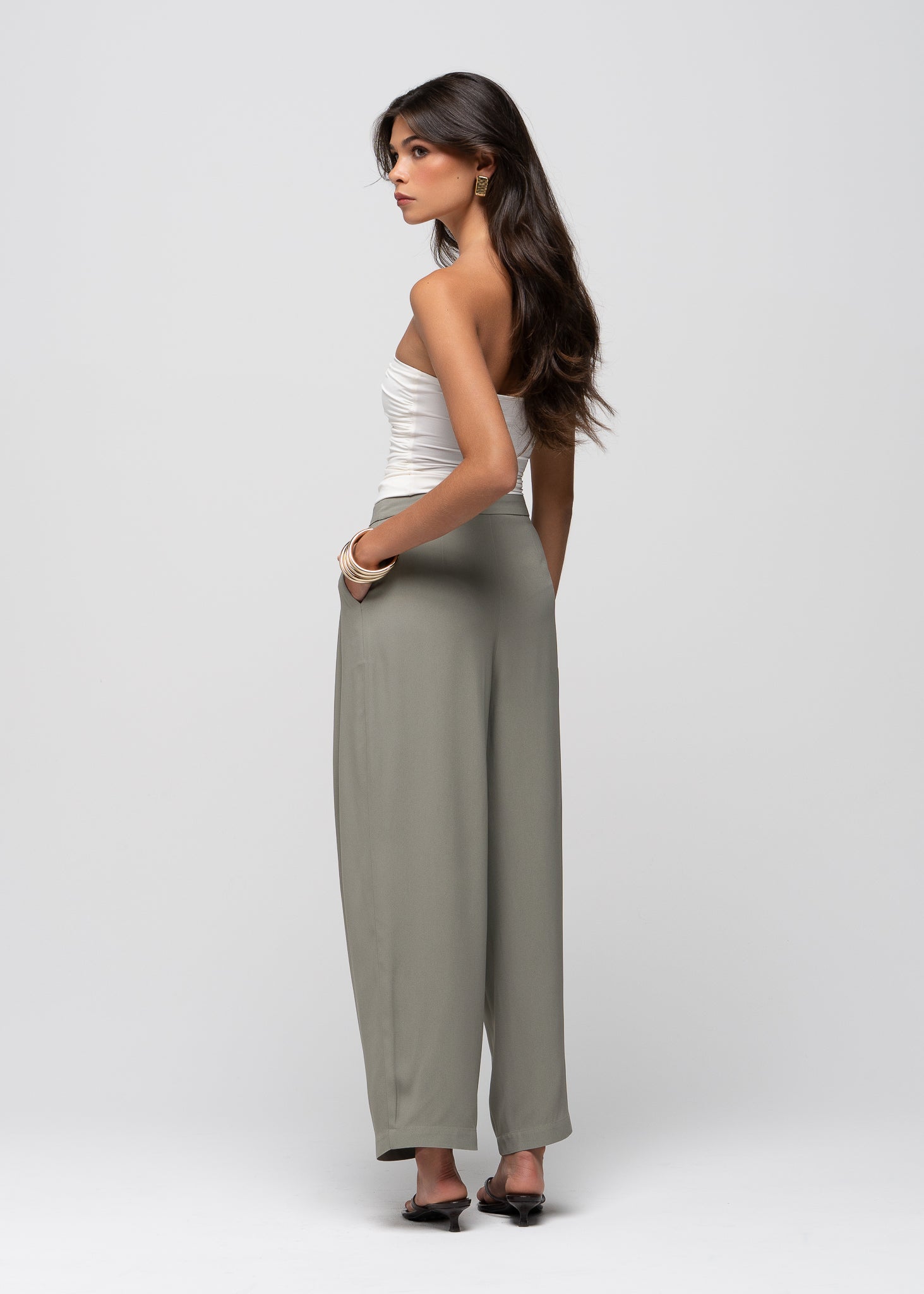 Jade Balloon Mid-Waist Pants