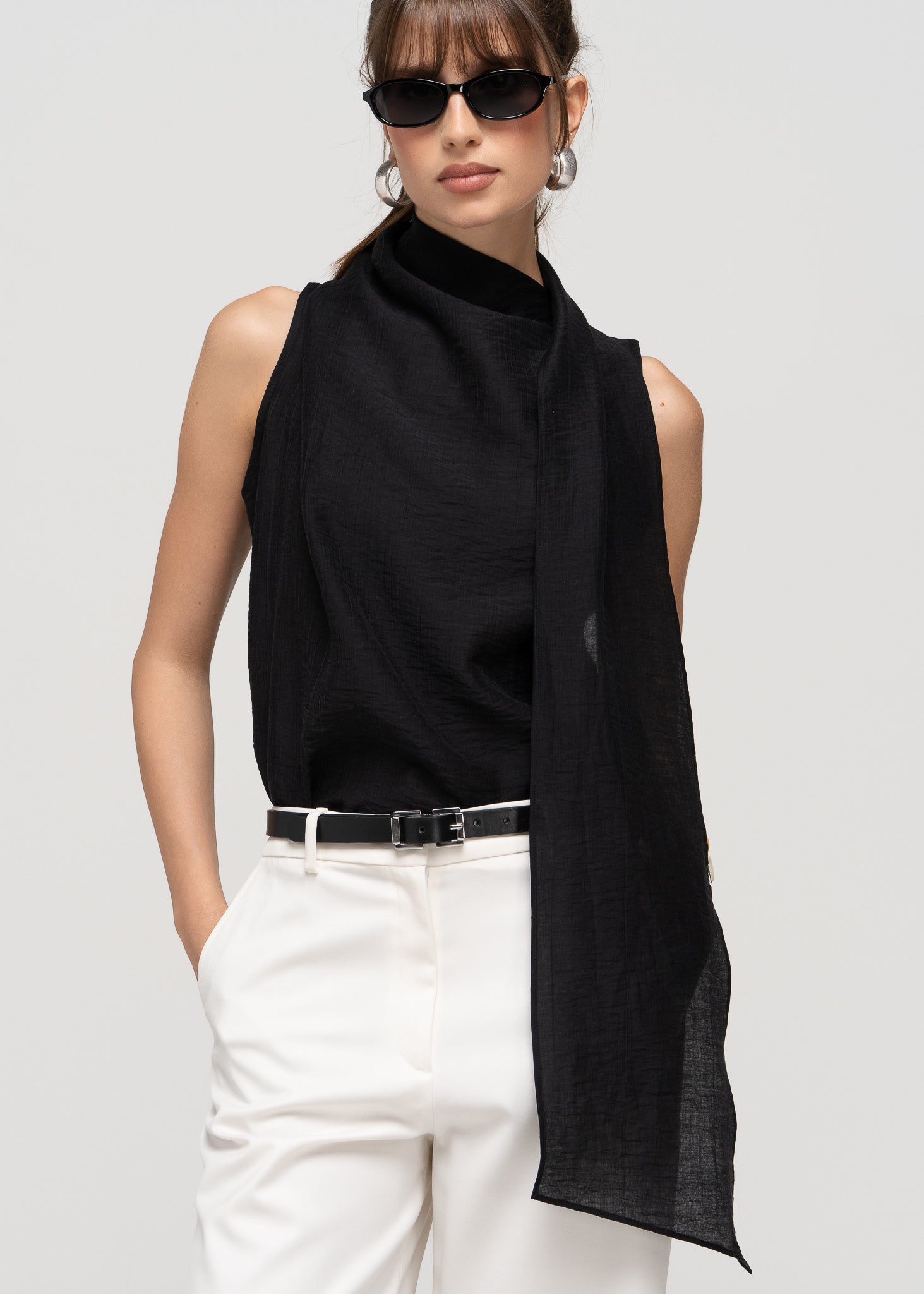 Brisa Back-Drape Top - Black