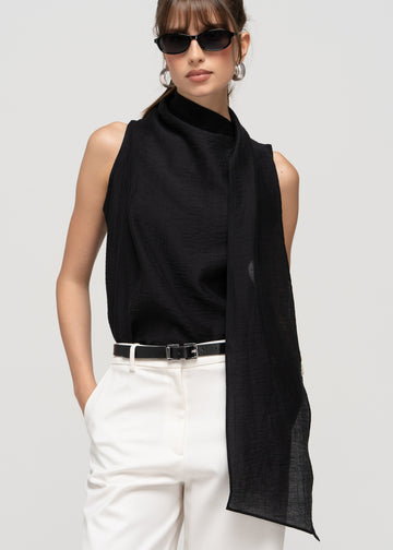 Brisa Back-Drape Top - Black