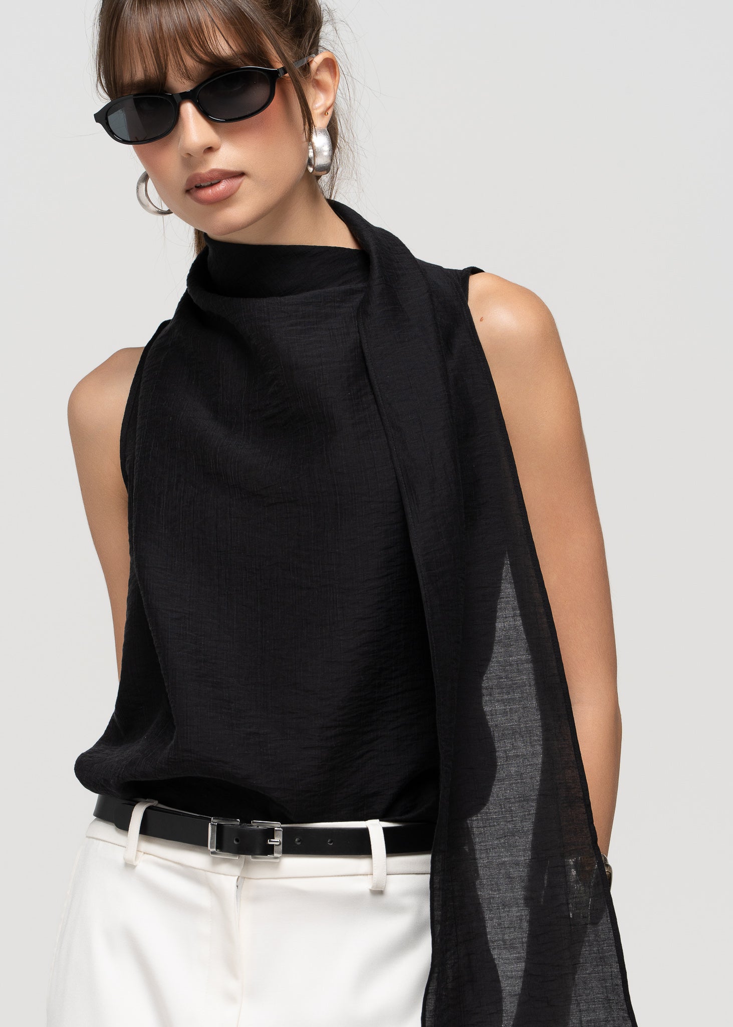Brisa Back-Drape Top - Black