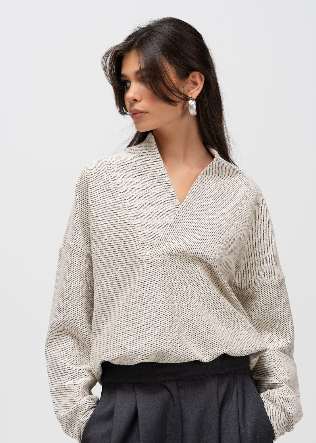 Stone Relaxed Sweater - Off-White