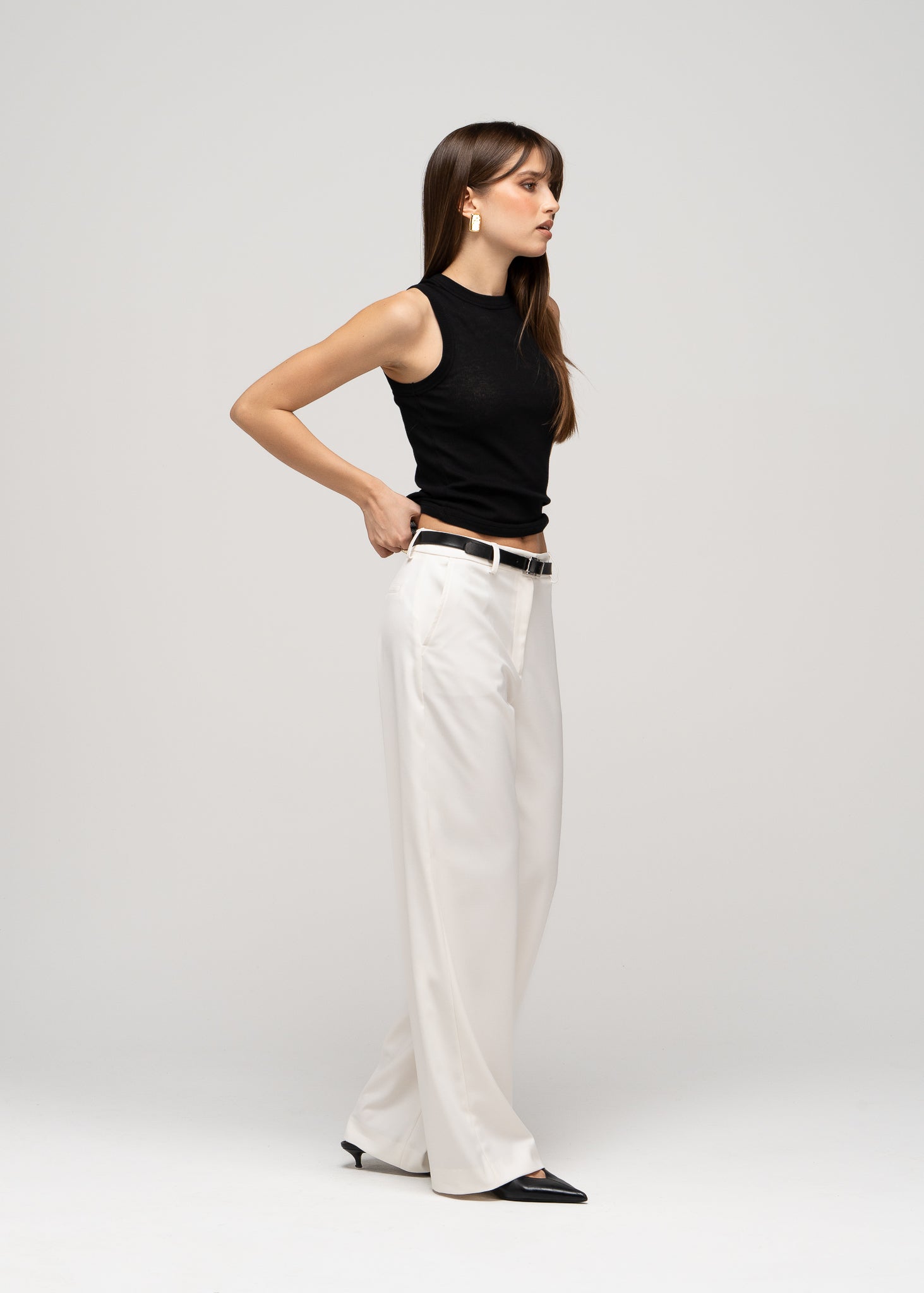Jadis Mid-Waist Tailored Trousers - Off-White