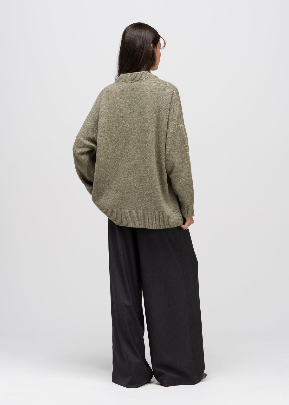Milo Oversized V-Neck Cardigan – Sage Green